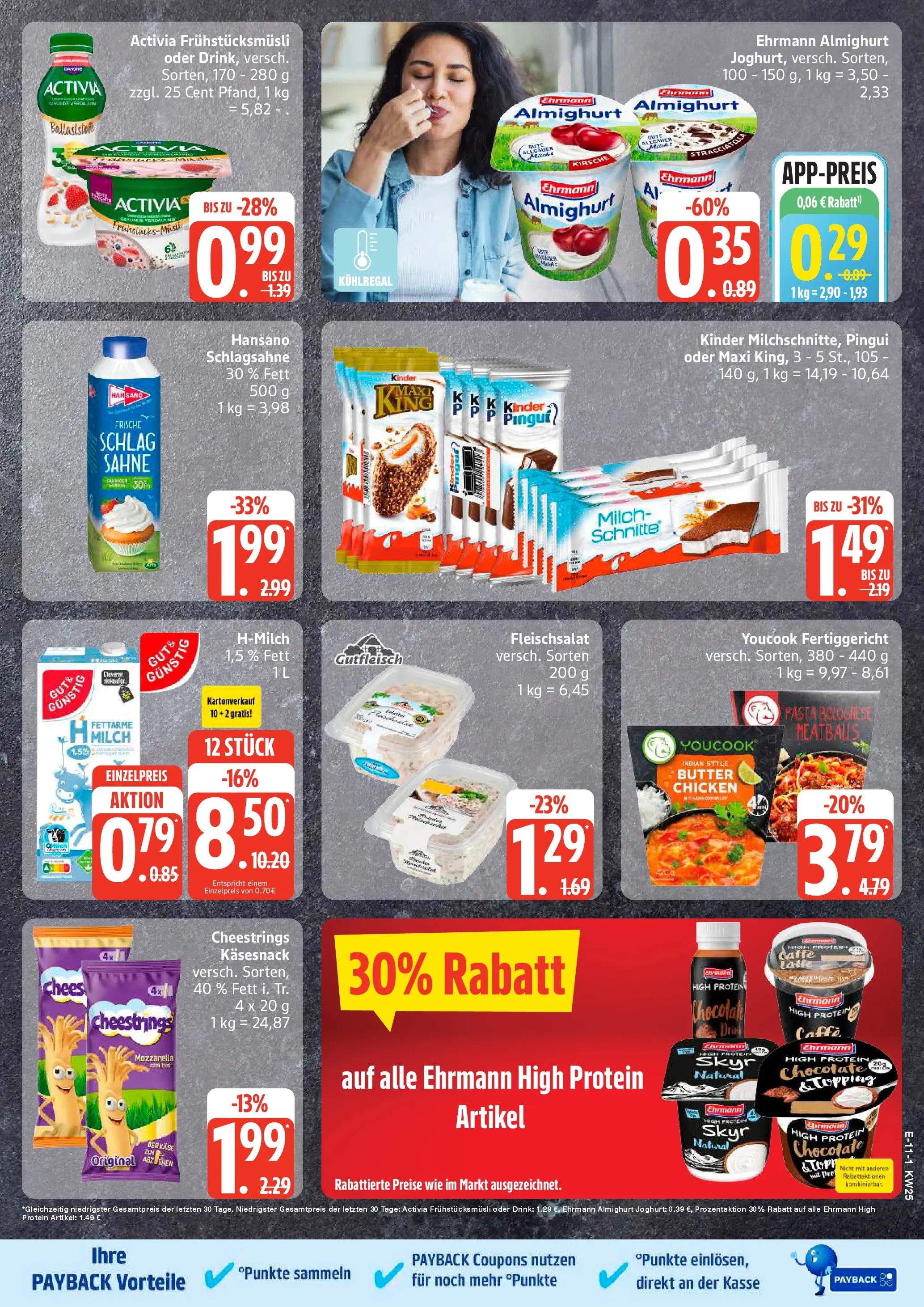 Edeka prospekt Elmshorn (ab 14.06.2026) » Angebote Online | Seite: 13 | Produkte: Schlagsahne, Milch, Butter, Mozzarella