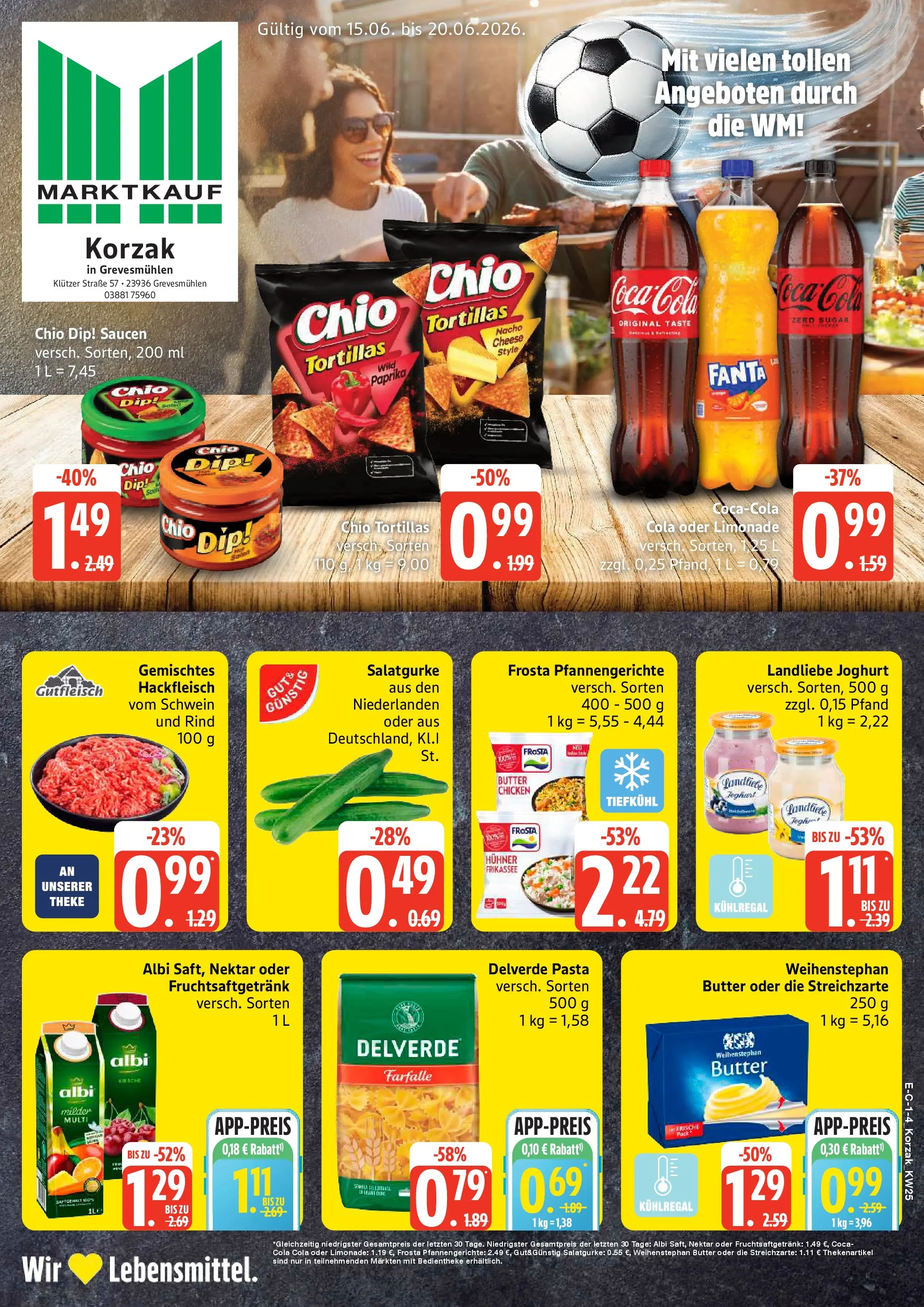 Marktkauf Prospekt Grevesmühlen (ab 15.06.2026) » Angebote online | Seite: 1 | Produkte: Fanta, Butter, Joghurt, Limonade
