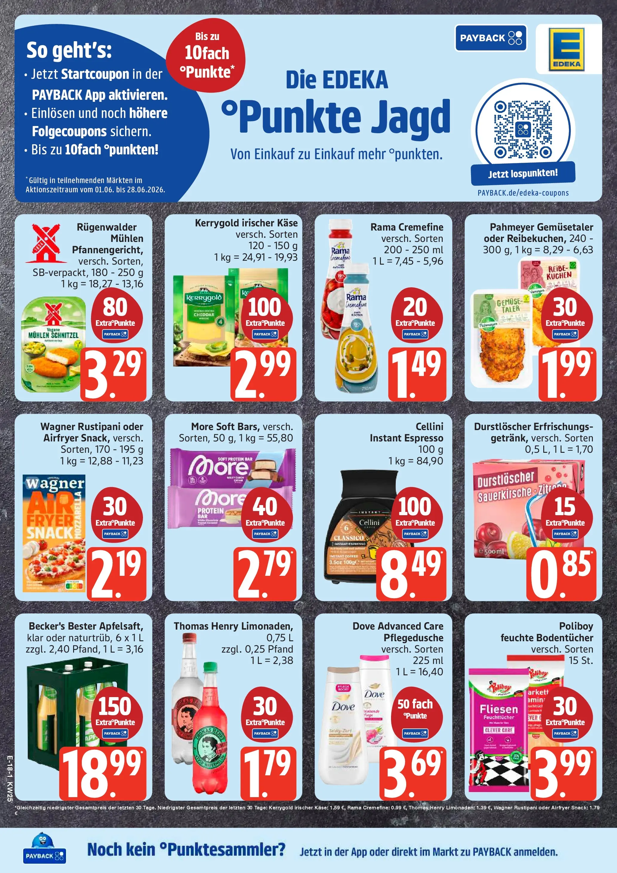 Edeka prospekt Elmshorn (ab 14.06.2026) » Angebote Online | Seite: 25 | Produkte: Durstloscher, Rama, Gemüse, Kuchen