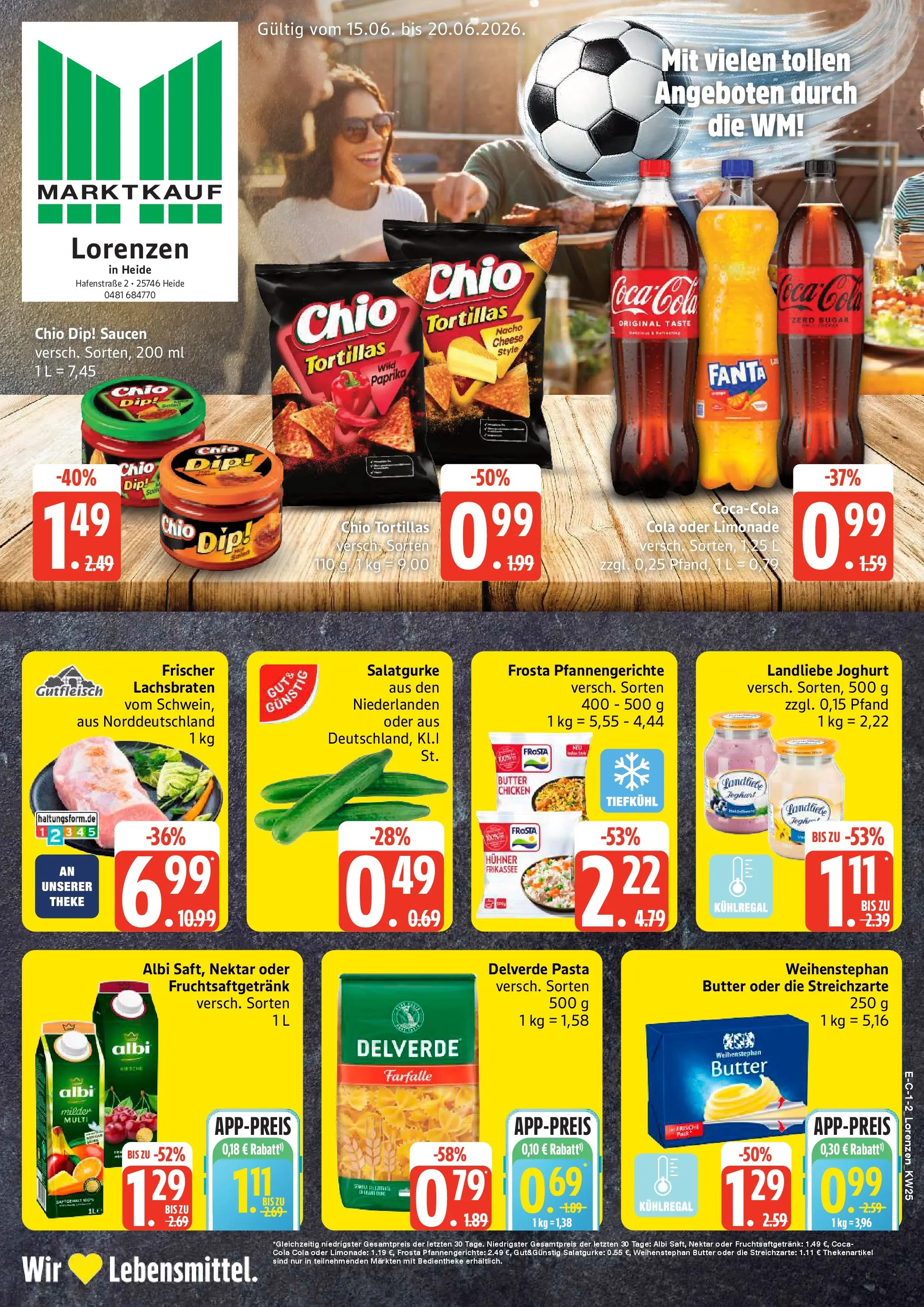 Marktkauf Prospekt Heide (ab 14.06.2026) » Angebote online | Seite: 1 | Produkte: Cola, Theke, Paprika, Chio tortillas