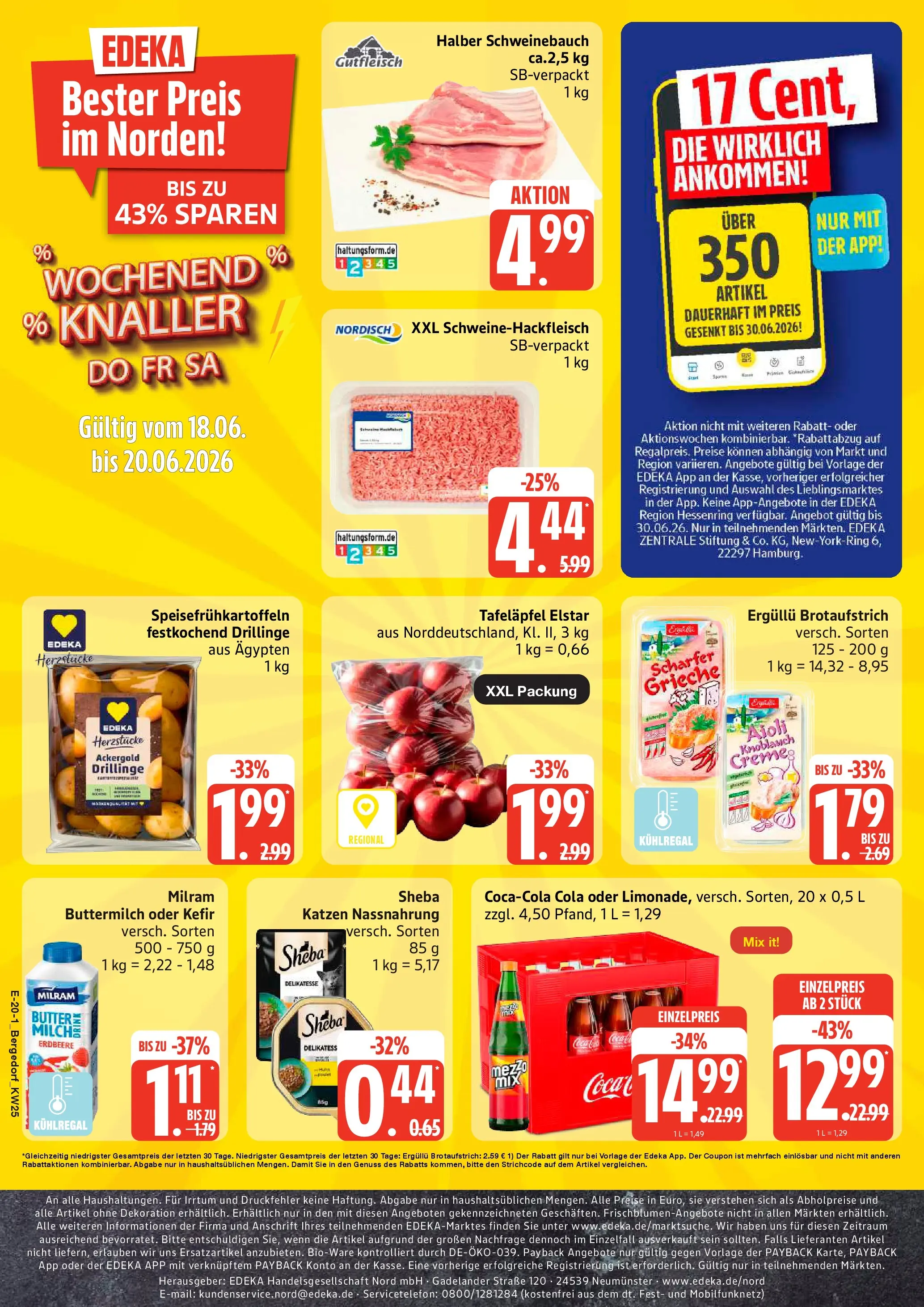 Edeka Prospekt Hamburg (ab 14.06.2026) » Angebote Online | Seite: 20 | Produkte: Kefir, Sheba, Butter, Schweinebauch