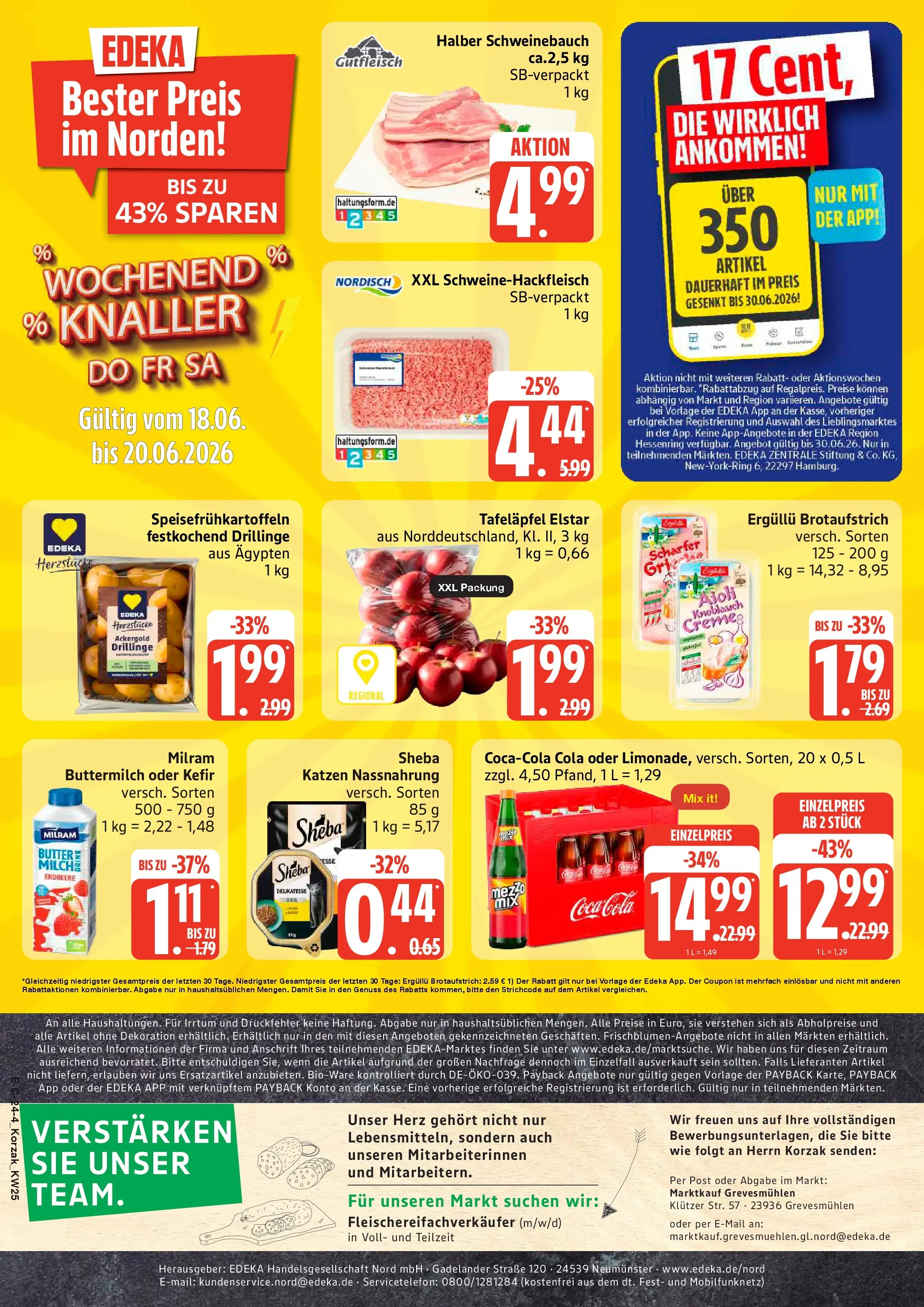 Marktkauf Prospekt Grevesmühlen (ab 15.06.2026) » Angebote online | Seite: 24 | Produkte: Sheba, Coca cola, Schweinebauch, Knoblauch
