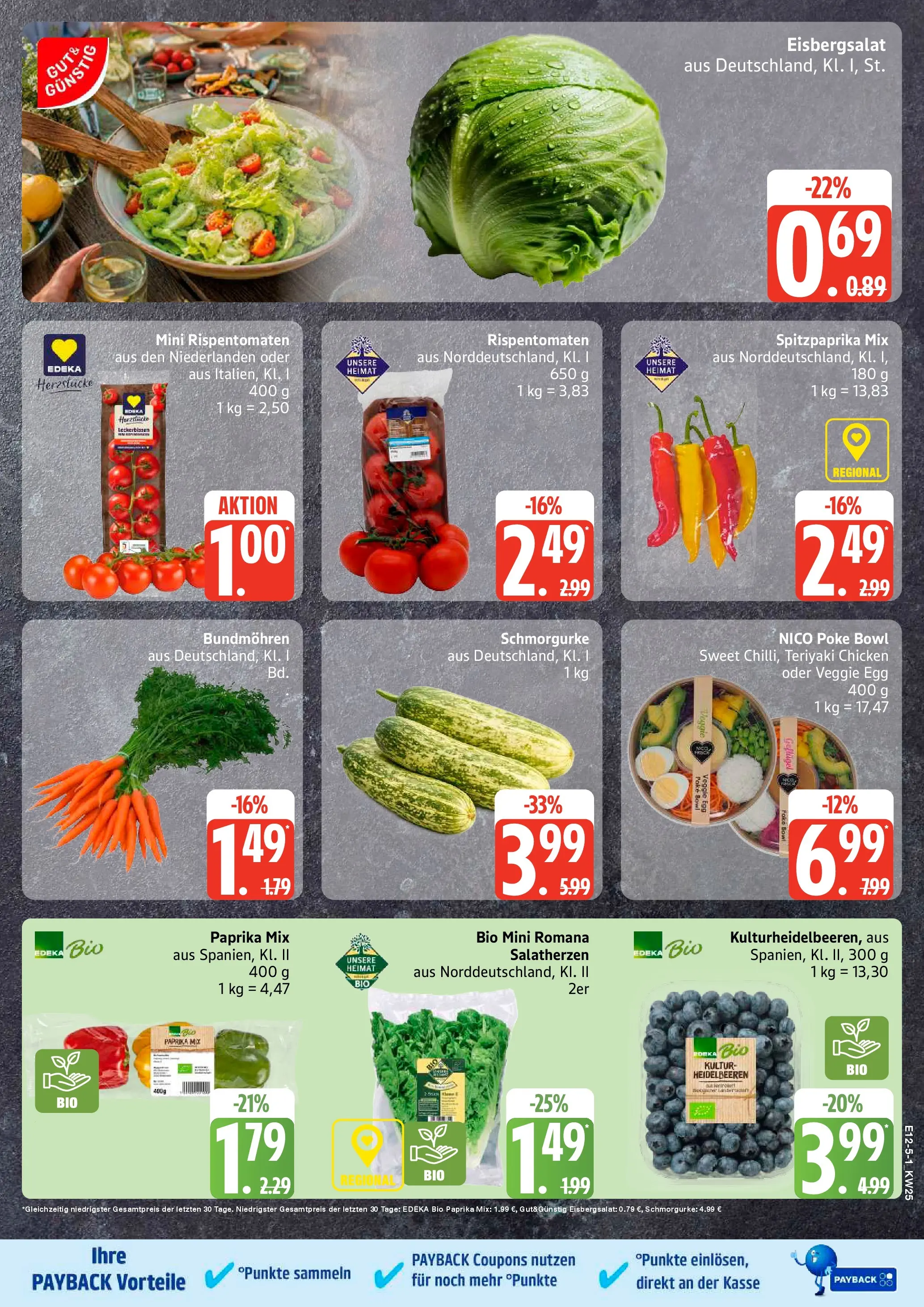 Edeka prospekt Ammersbek (ab 14.06.2026) » Angebote Online | Seite: 5 | Produkte: Eisbergsalat, Heidelbeeren, Paprika