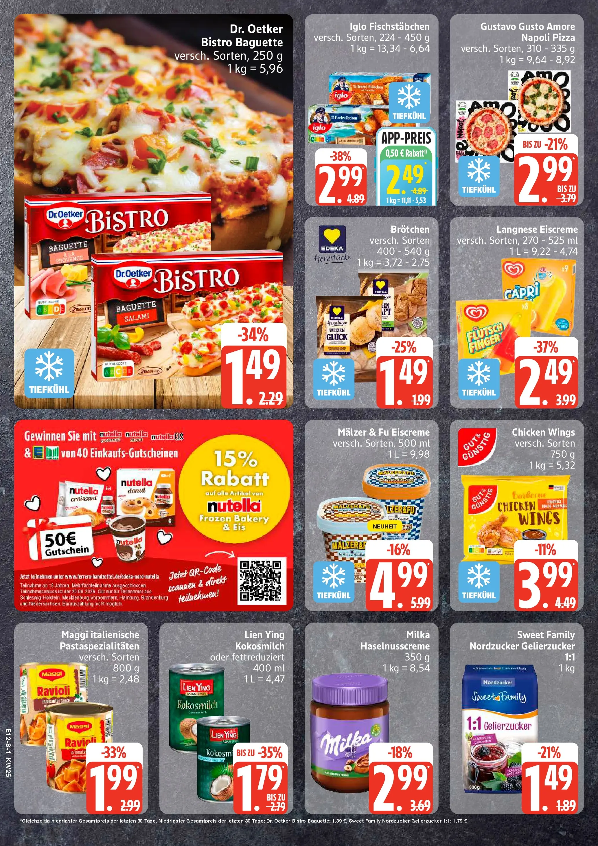Edeka prospekt Ammersbek (ab 14.06.2026) » Angebote Online | Seite: 8 | Produkte: Langnese, Baguette, Pasta, Pizza