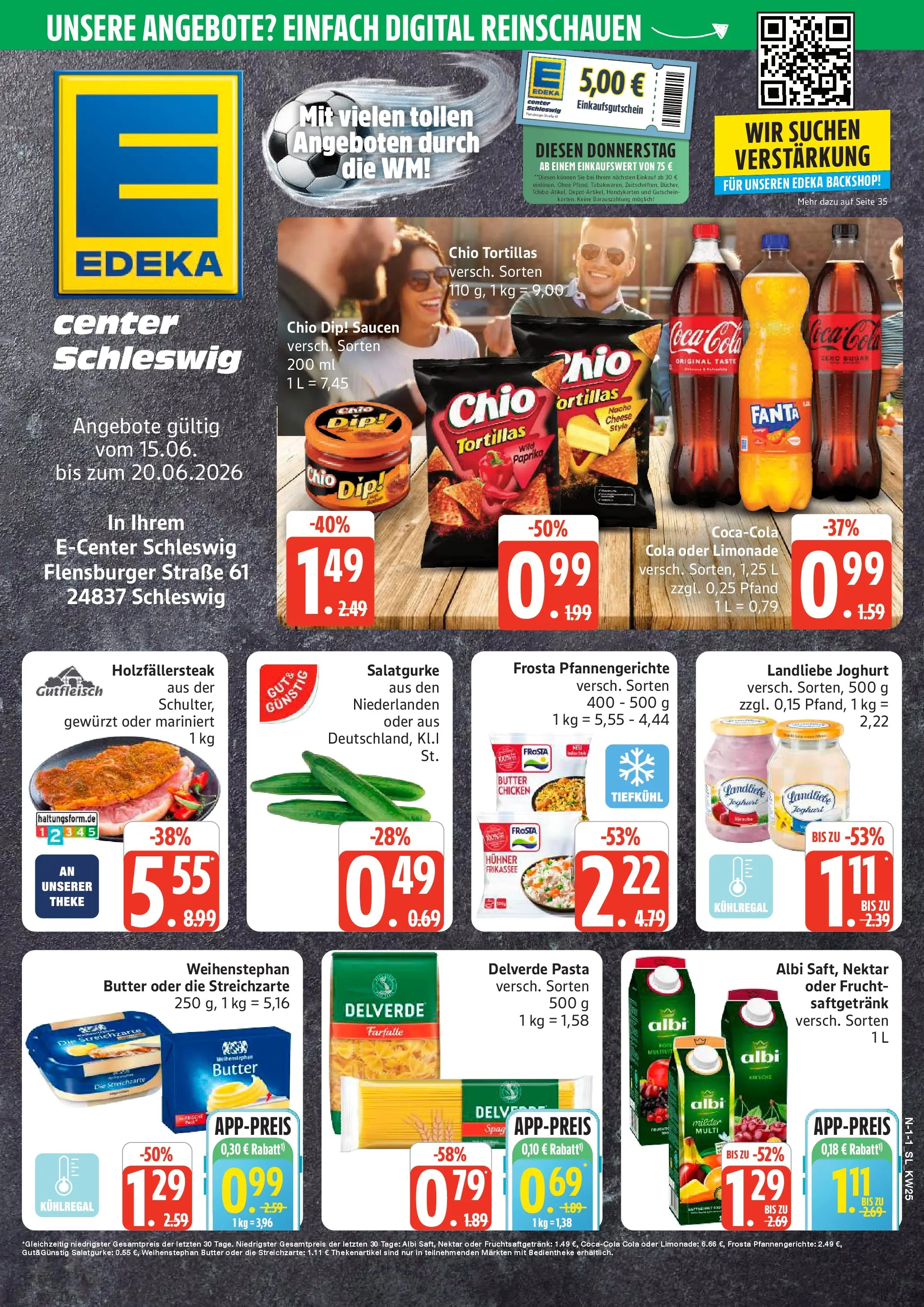 Edeka prospekt Schleswig (ab 14.06.2026) » Angebote Online | Seite: 1 | Produkte: Fanta, Weihenstephan butter, Paprika, Pasta