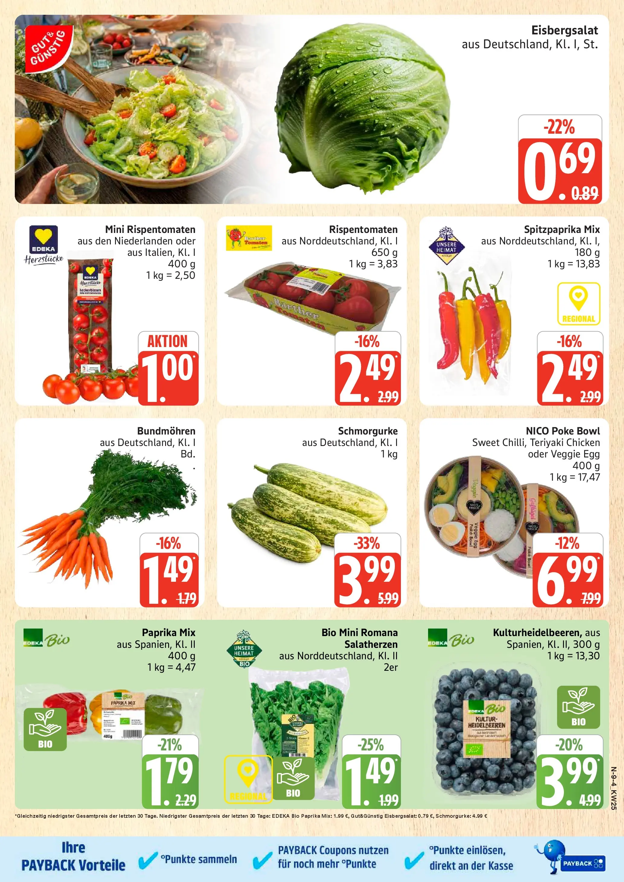 Marktkauf Prospekt Neuenkirchen (ab 14.06.2026) » Angebote online | Seite: 9 | Produkte: Eisbergsalat, Heidelbeeren, Paprika