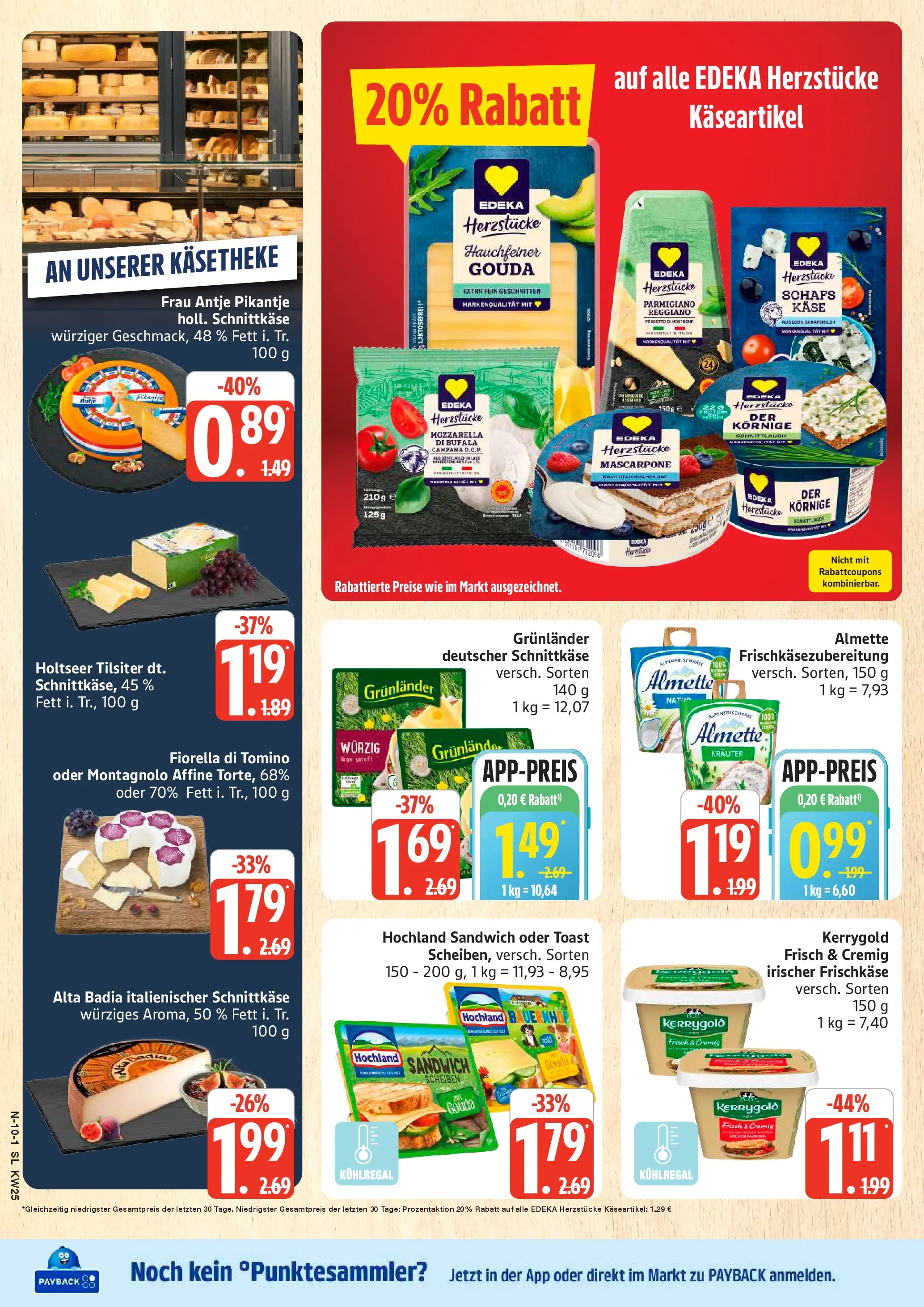 Edeka prospekt Schleswig (ab 14.06.2026) » Angebote Online | Seite: 10 | Produkte: Almette, Käse, Mozzarella, Grunlander