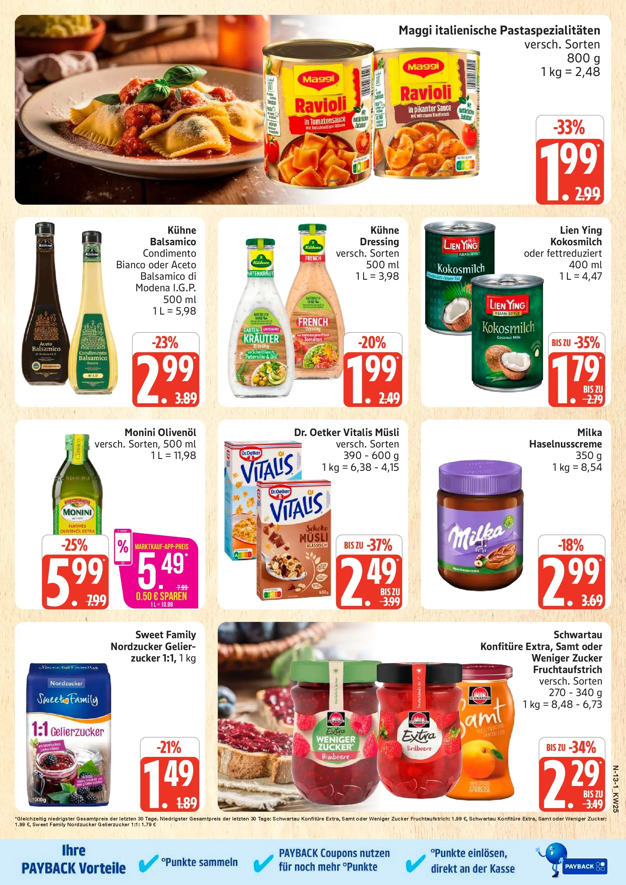Marktkauf Prospekt Cuxhaven (ab 14.06.2026) » Angebote online | Seite: 13 | Produkte: Musli, Balsamico, Olivenol, Milka