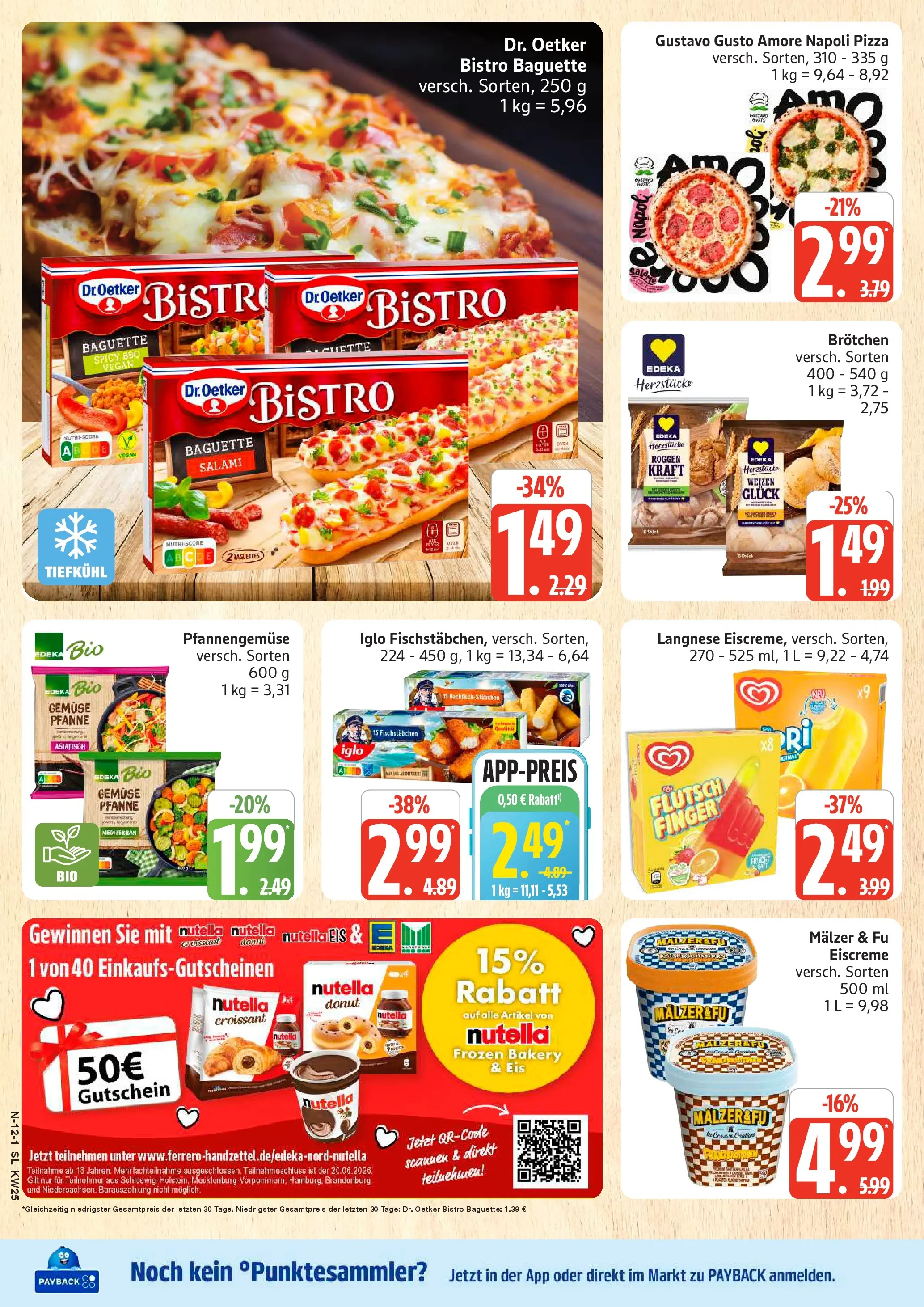 Edeka prospekt Schleswig (ab 14.06.2026) » Angebote Online | Seite: 12 | Produkte: Langnese, Baguette, Croissant, Nutella