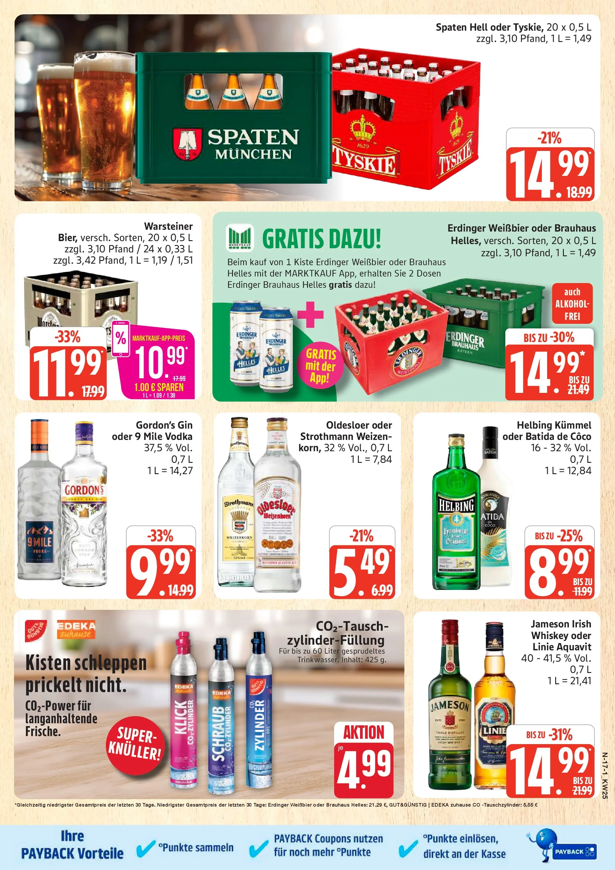 Marktkauf Prospekt Cuxhaven (ab 14.06.2026) » Angebote online | Seite: 17 | Produkte: Gordon's gin, Erdinger, Warsteiner, Vodka