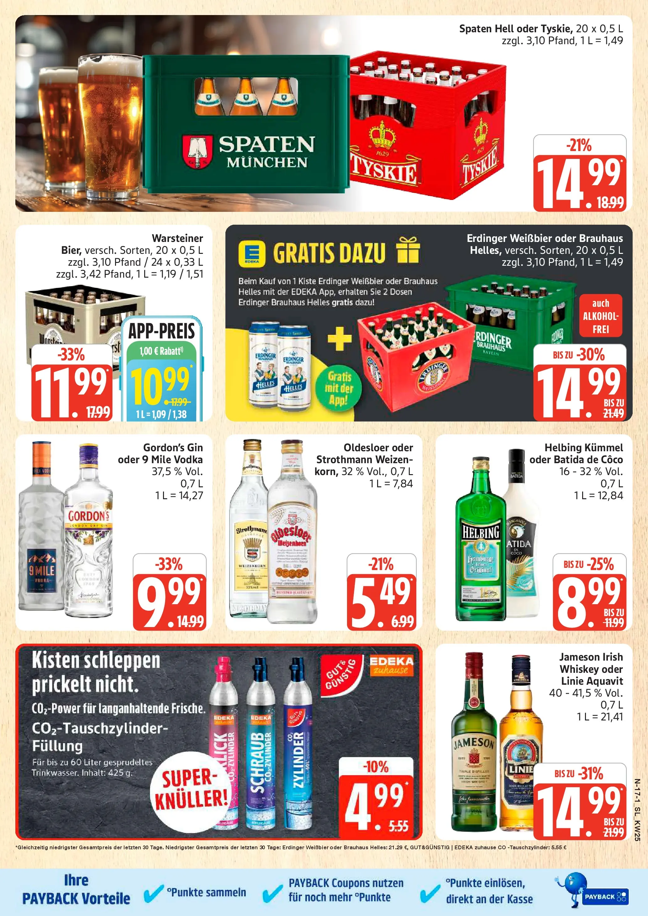 Edeka prospekt Schleswig (ab 14.06.2026) » Angebote Online | Seite: 17 | Produkte: Erdinger, Weißbier, Batida de coco, Warsteiner