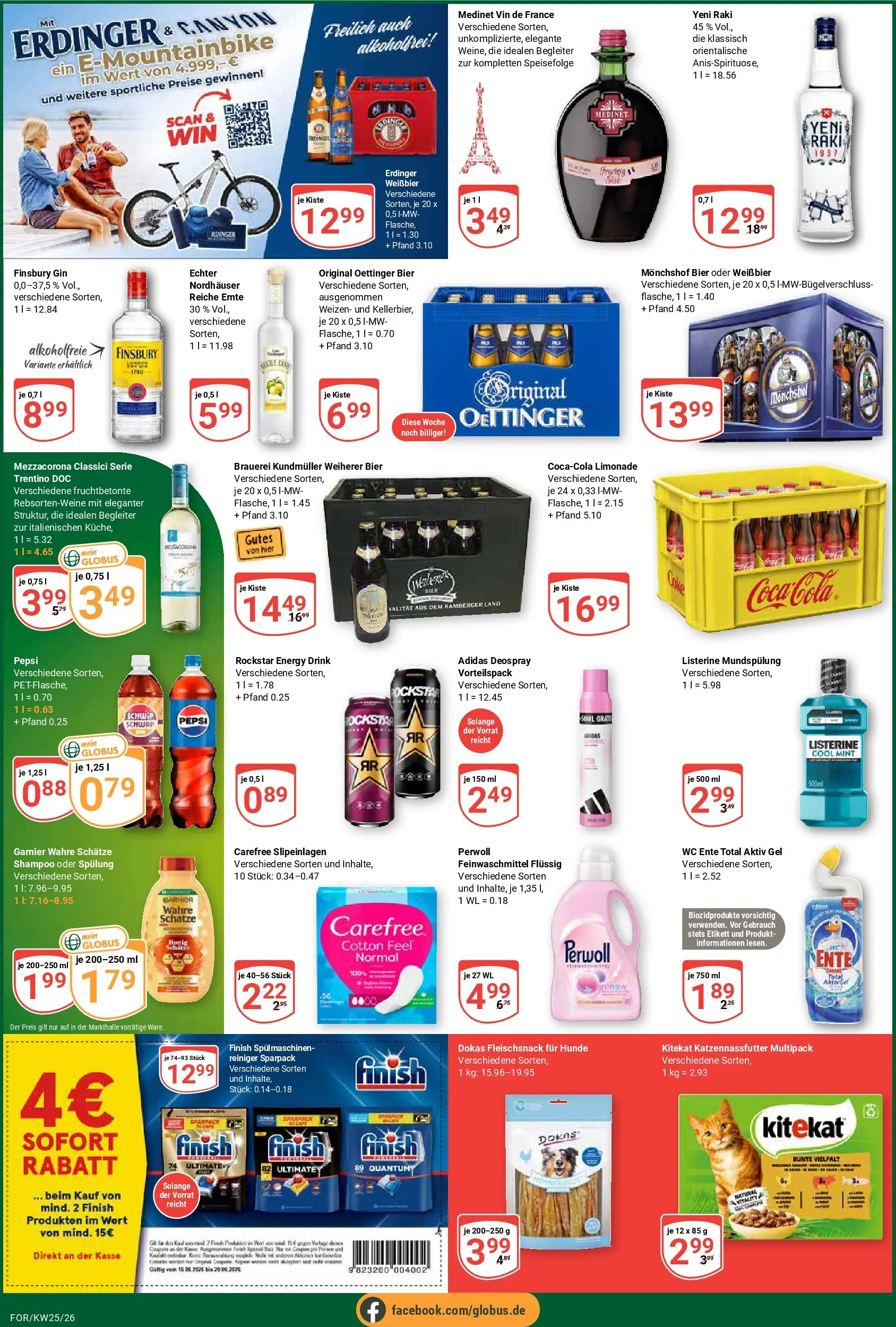 Globus Prospekt Forchheim (ab 15.06.2026) » Angebote online | Seite: 5 | Produkte: Monchshof, Rockstar energy, Bier, Finish