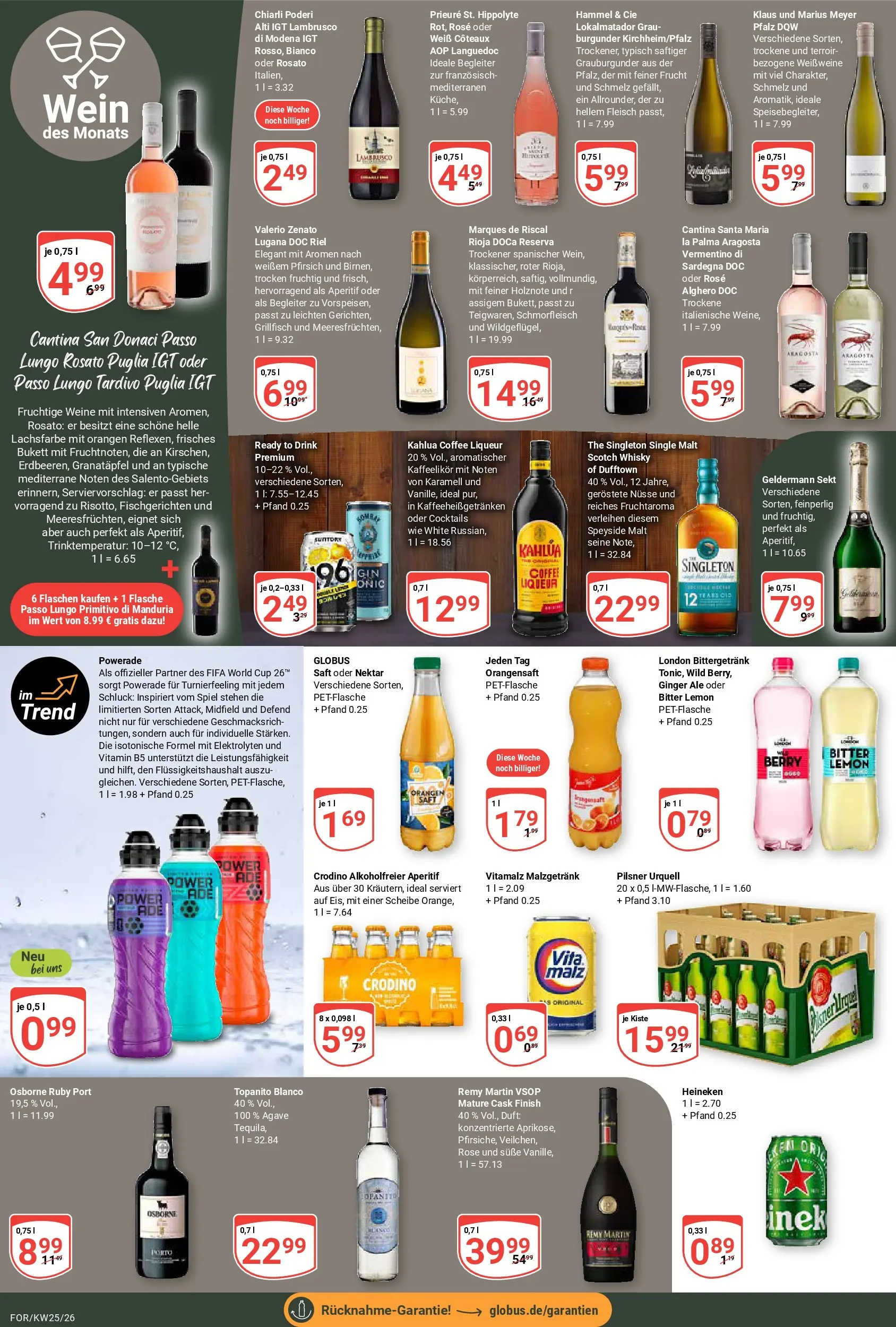 Globus Prospekt Forchheim (ab 15.06.2026) » Angebote online | Seite: 16 | Produkte: Spiel, Powerade, Wein, Nüsse