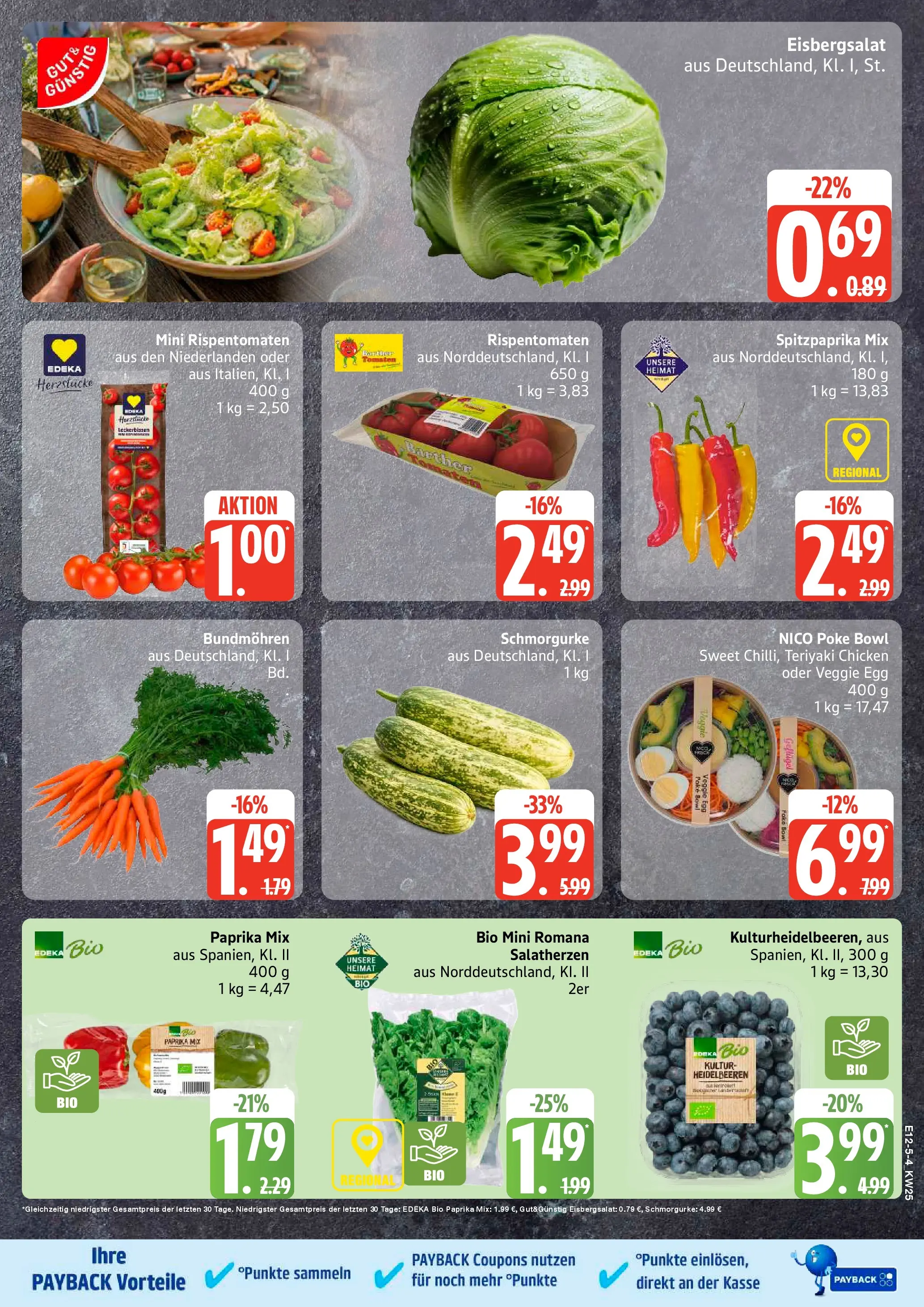 Edeka prospekt Rostock-Gehlsdorf (ab 14.06.2026) » Angebote Online | Seite: 5 | Produkte: Tomaten, Eisbergsalat, Heidelbeeren, Paprika