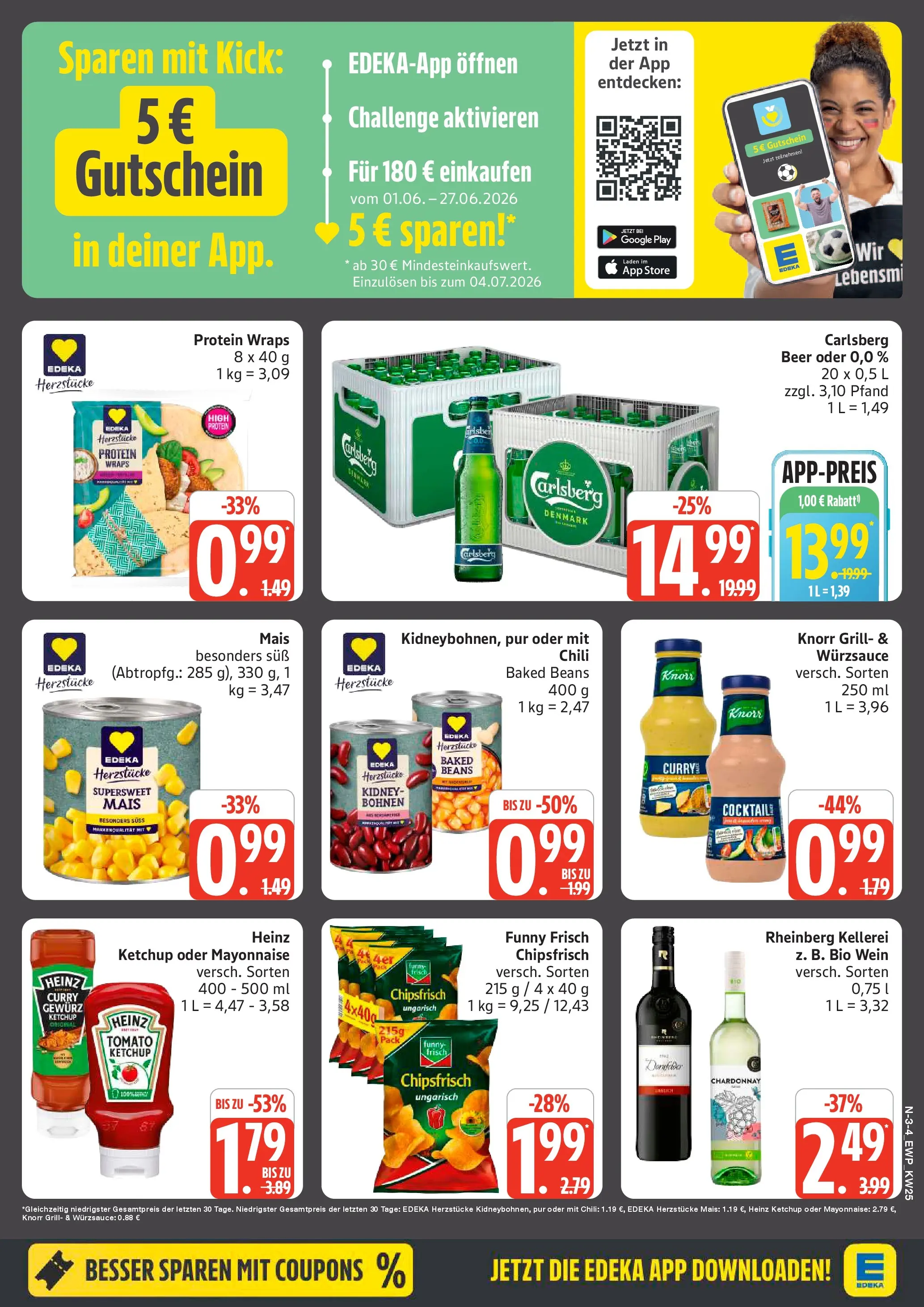 Edeka Prospekt Rostock (ab 14.06.2026) » Angebote Online | Seite: 3 | Produkte: Grill, Carlsberg, Chili, Ketchup