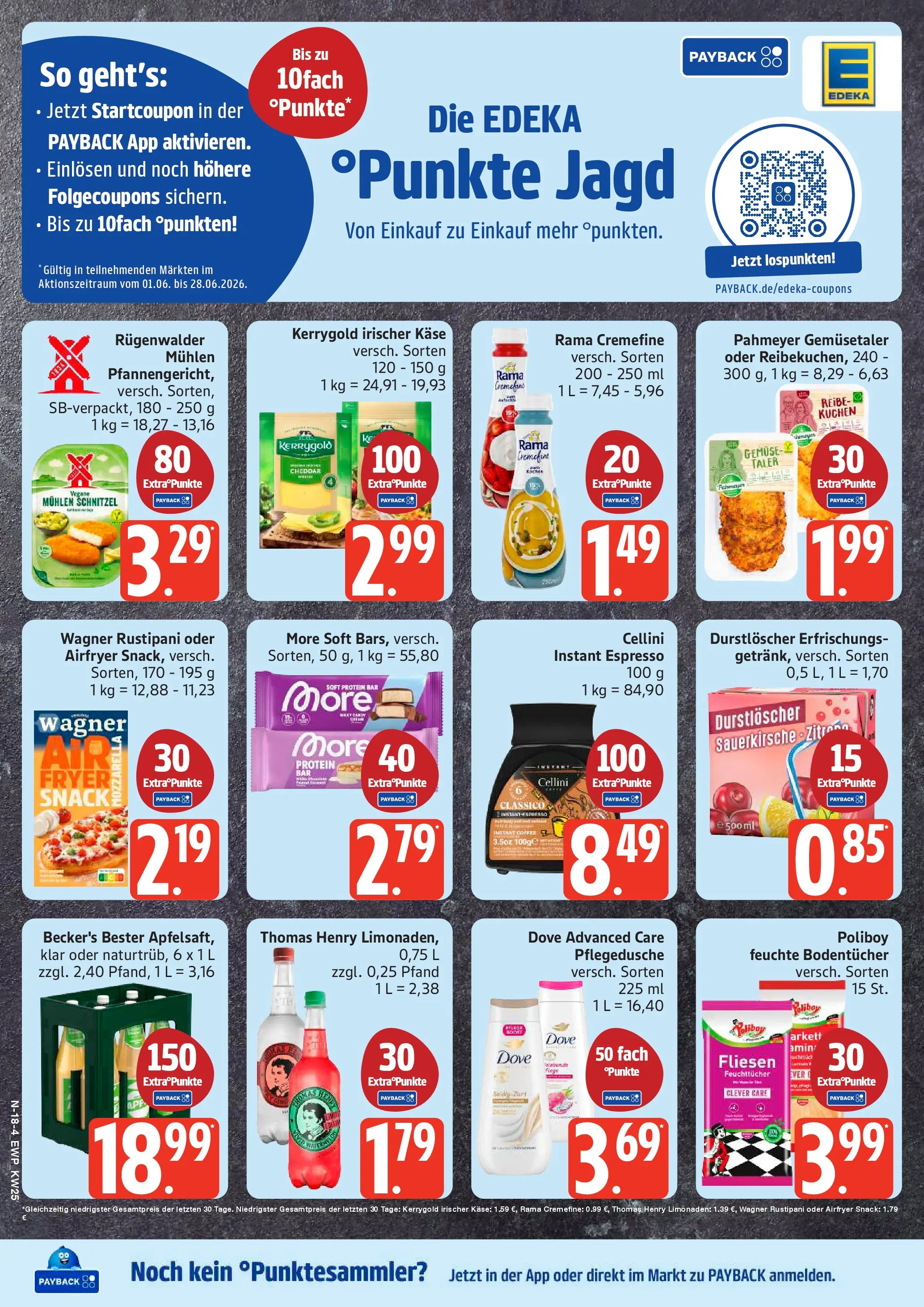 Edeka Prospekt Rostock (ab 14.06.2026) » Angebote Online | Seite: 18 | Produkte: Rama, Mozzarella, Rama cremefine, Schnitzel