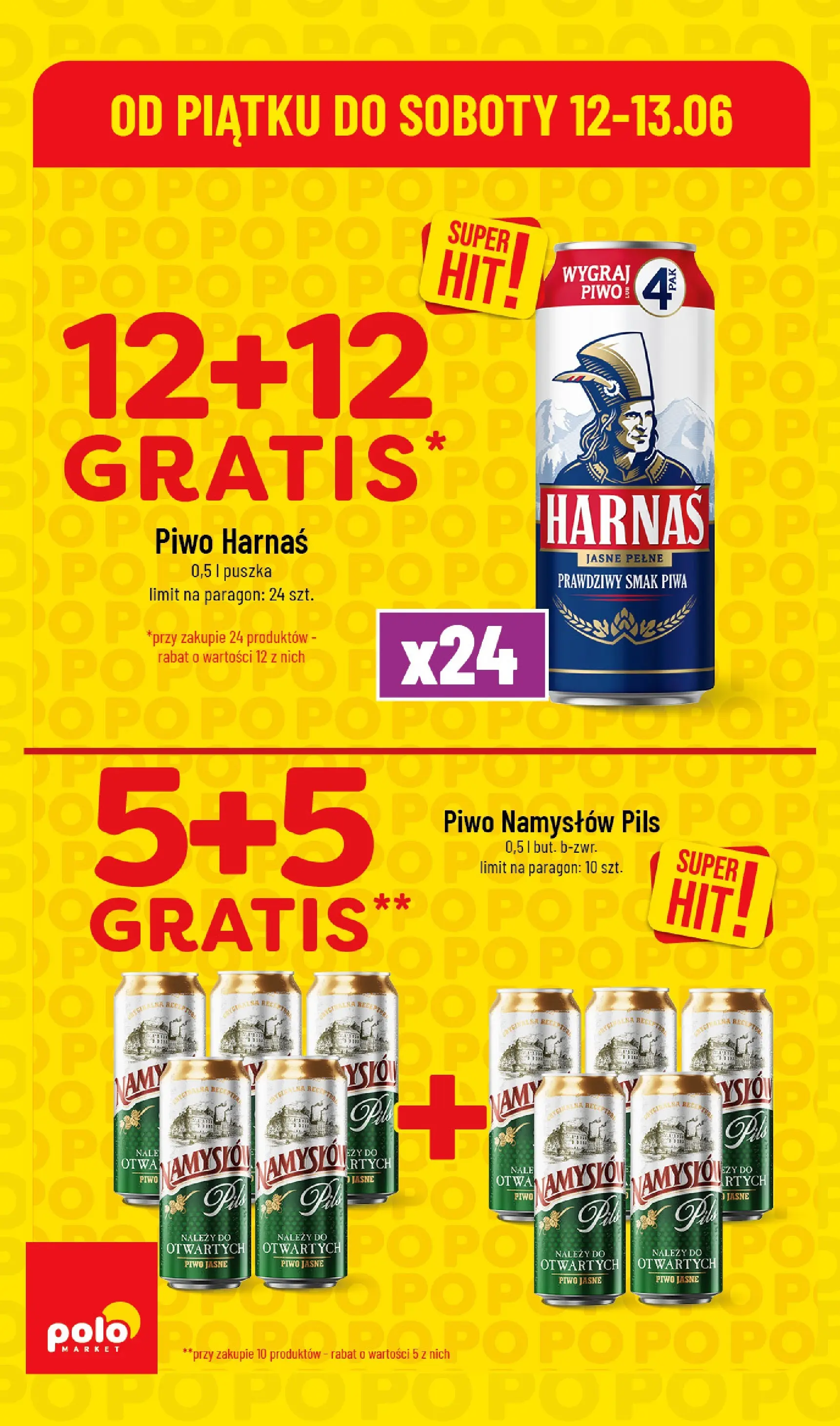 Nowa POLOmarket gazetka od jutra 11.06.2026 | Strona: 4 | Produkty: Harnaś, Piwo, Piwo Namysłów