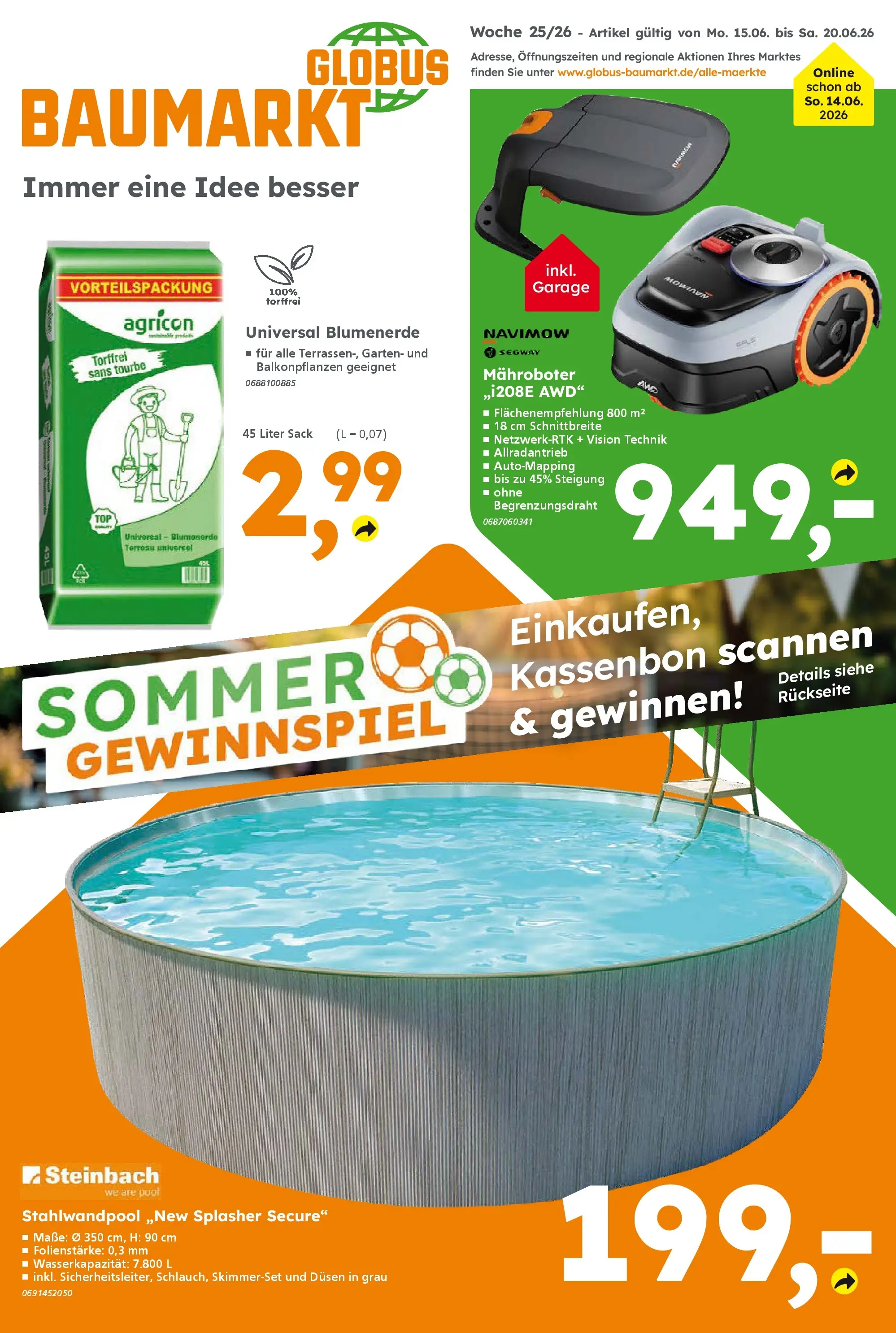 Globus Baumarkt Prospekt Ilmenau (ab 14.06.2026) zum Blättern | Seite: 1 | Produkte: Blumenerde