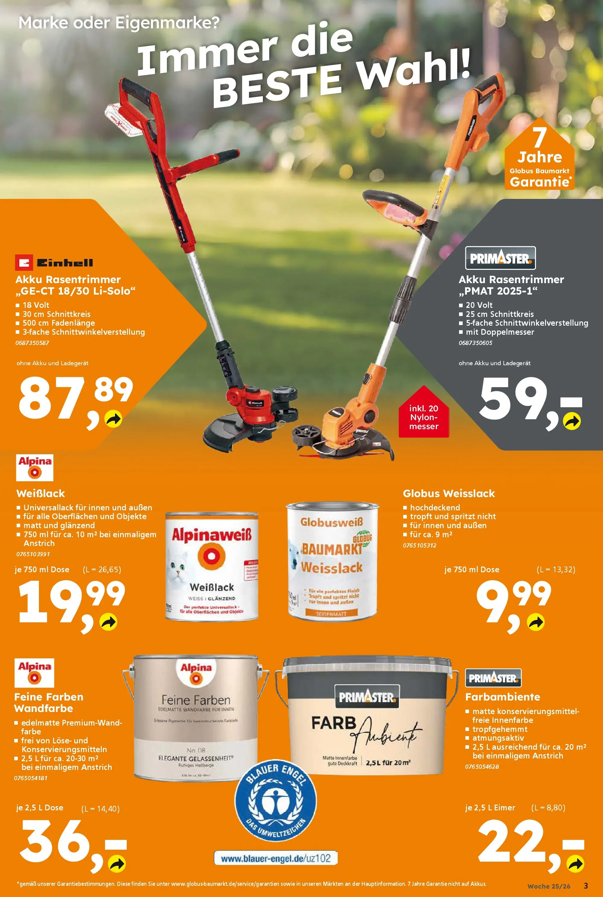 Globus Baumarkt Prospekt Ilmenau (ab 14.06.2026) zum Blättern | Seite: 3 | Produkte: Wandfarbe, Ladegerät