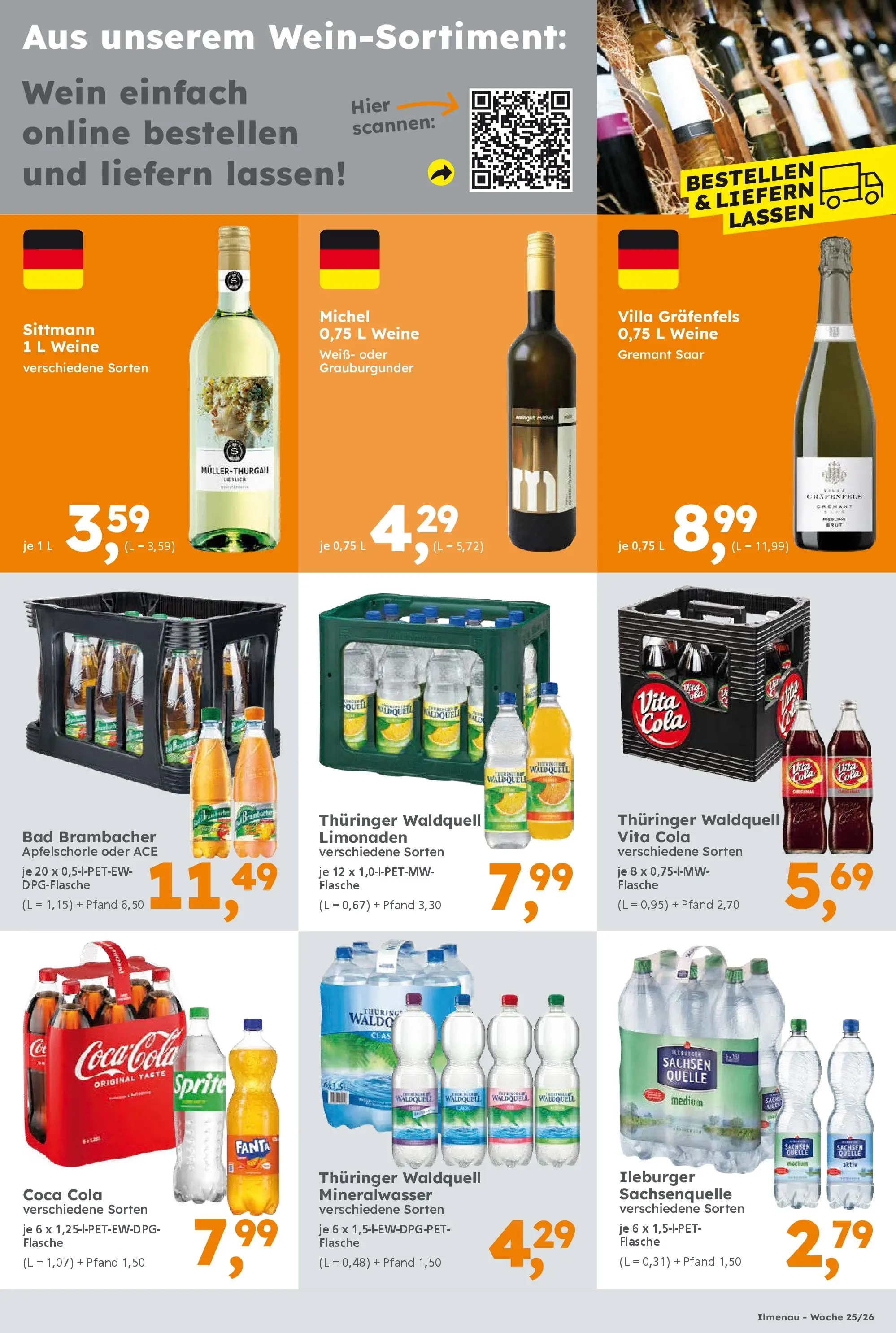 Globus Baumarkt Prospekt Ilmenau (ab 14.06.2026) zum Blättern | Seite: 13 | Produkte: Coca cola, Fanta, Cola, Wein