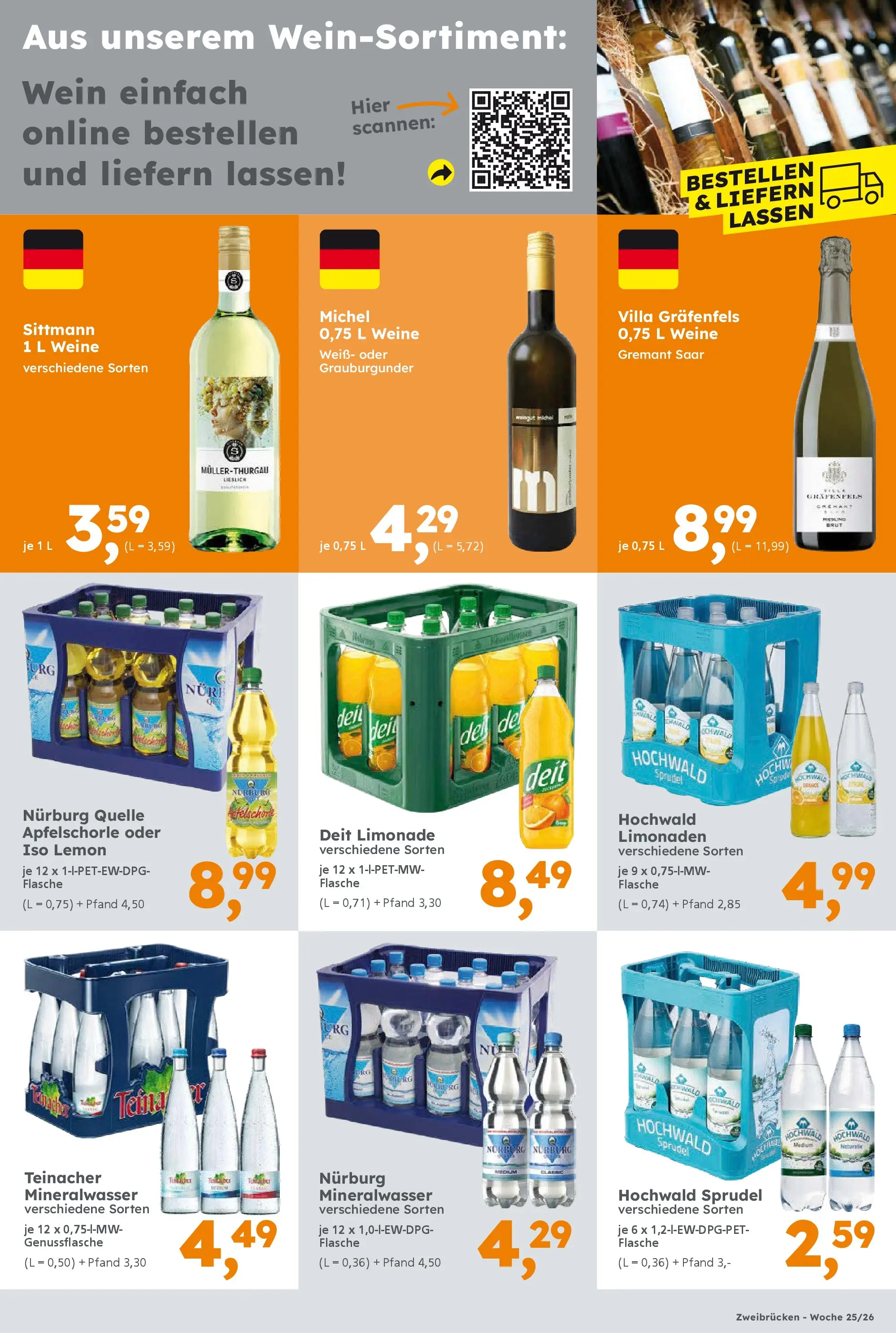 Globus Baumarkt Prospekt Zweibrücken (ab 14.06.2026) zum Blättern | Seite: 13 | Produkte: Limonade, Mineralwasser, Wein