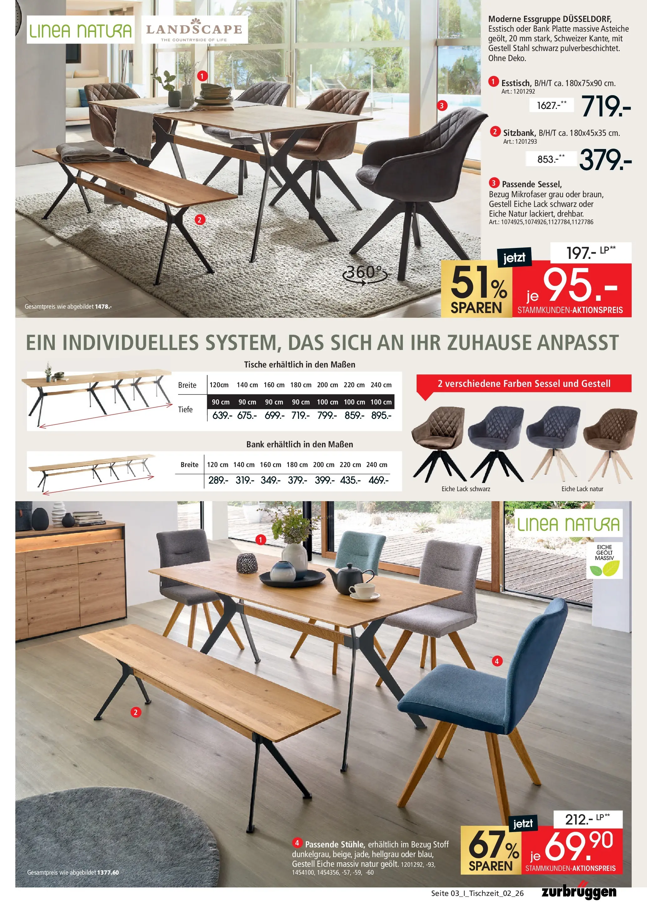 Zurbrüggen Tischzeit (ab 12.06.2026) zum Blättern | Seite: 3 | Produkte: Esstisch, Essgruppe, Sessel
