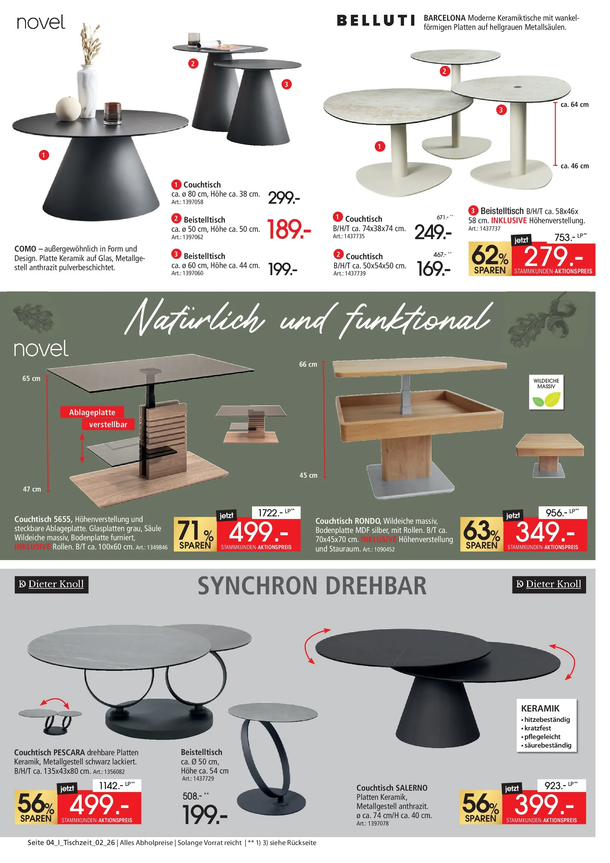 Zurbrüggen Tischzeit (ab 12.06.2026) zum Blättern | Seite: 4 | Produkte: Beistelltisch, Couchtisch