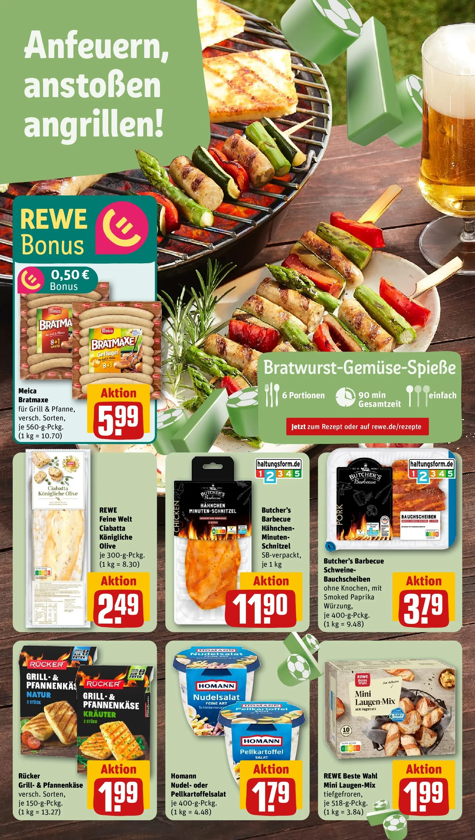 REWE Prospekt ab 08.06.2026 zum Blättern » Angebote | Seite: 4 | Produkte: Grill, Schnitzel, Meica, Pasta