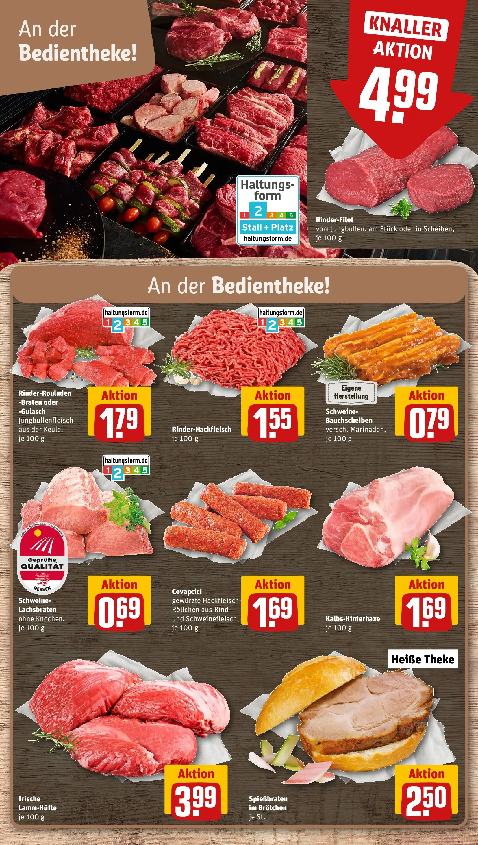 REWE Prospekt ab 08.06.2026 zum Blättern » Angebote | Seite: 8 | Produkte: Rinderrouladen, Theke, Cevapcici, Gulasch
