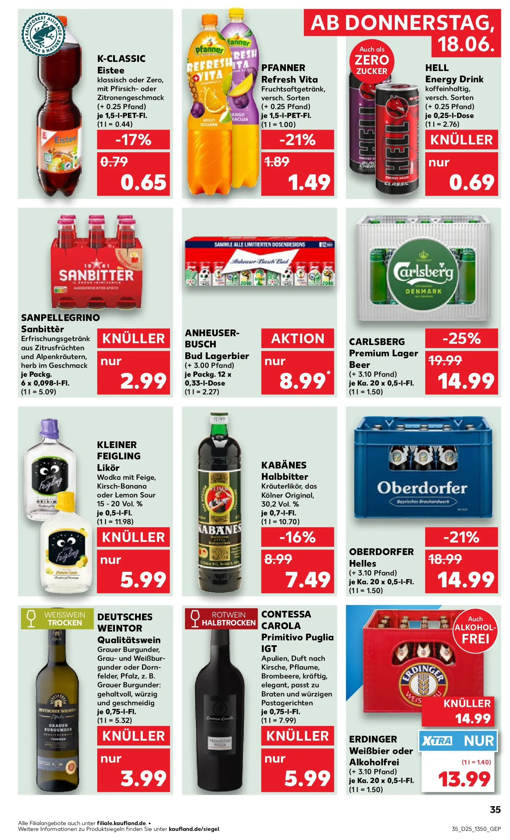 Prospekt Kaufland ab 14.06.2026 » Angebote Online zum Blättern | Seite: 40 | Produkte: Weißbier, Rotwein, Kleiner feigling, Zucker