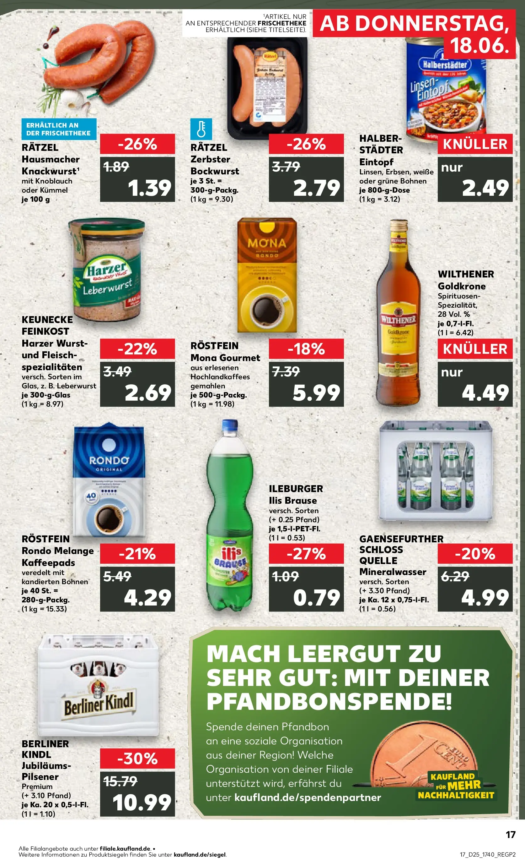 Prospekt Kaufland ab 14.06.2026 ยป Angebote und Werbung Online | Seite: 26 | Produkte: Berliner, Bockwurst, Wilthener, Fleisch Prospekt Kaufland ab 14.06.2026 ยป Angebote Online zum Blรคttern | Seite: 26 | Produkte: Berliner, Bockwurst, Wilthener, Fleisch