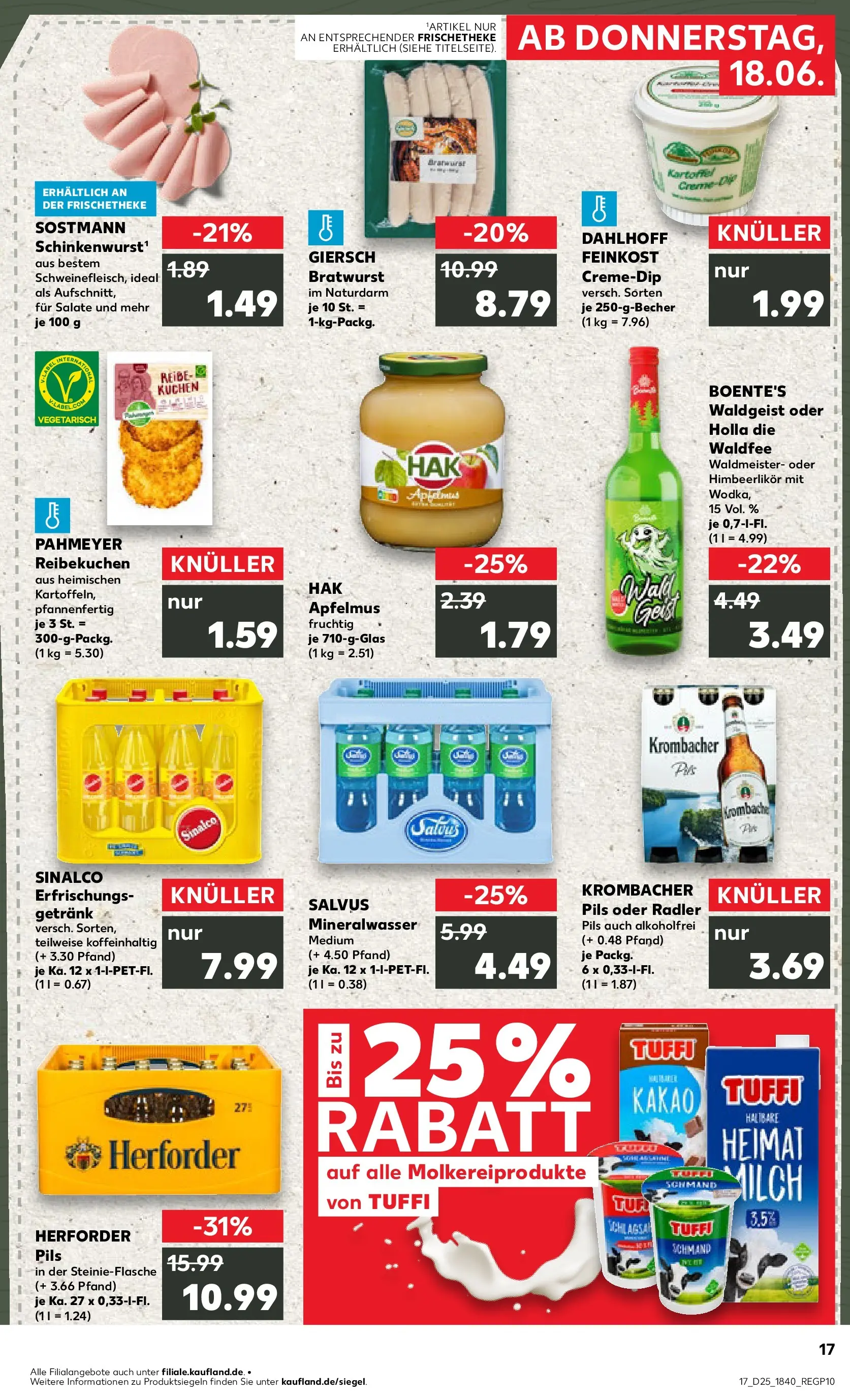 Prospekt Kaufland ab 14.06.2026 » Angebote Online zum Blättern | Seite: 26 | Produkte: Bratwurst, Mineralwasser, Creme, Kuchen