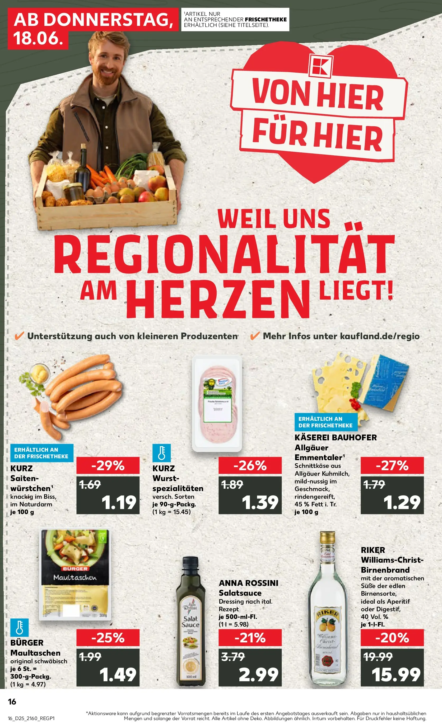 Prospekt Kaufland ab 14.06.2026 » Angebote Online zum Blättern | Seite: 21 | Produkte: Dressing, Burger, Wurst, Salat