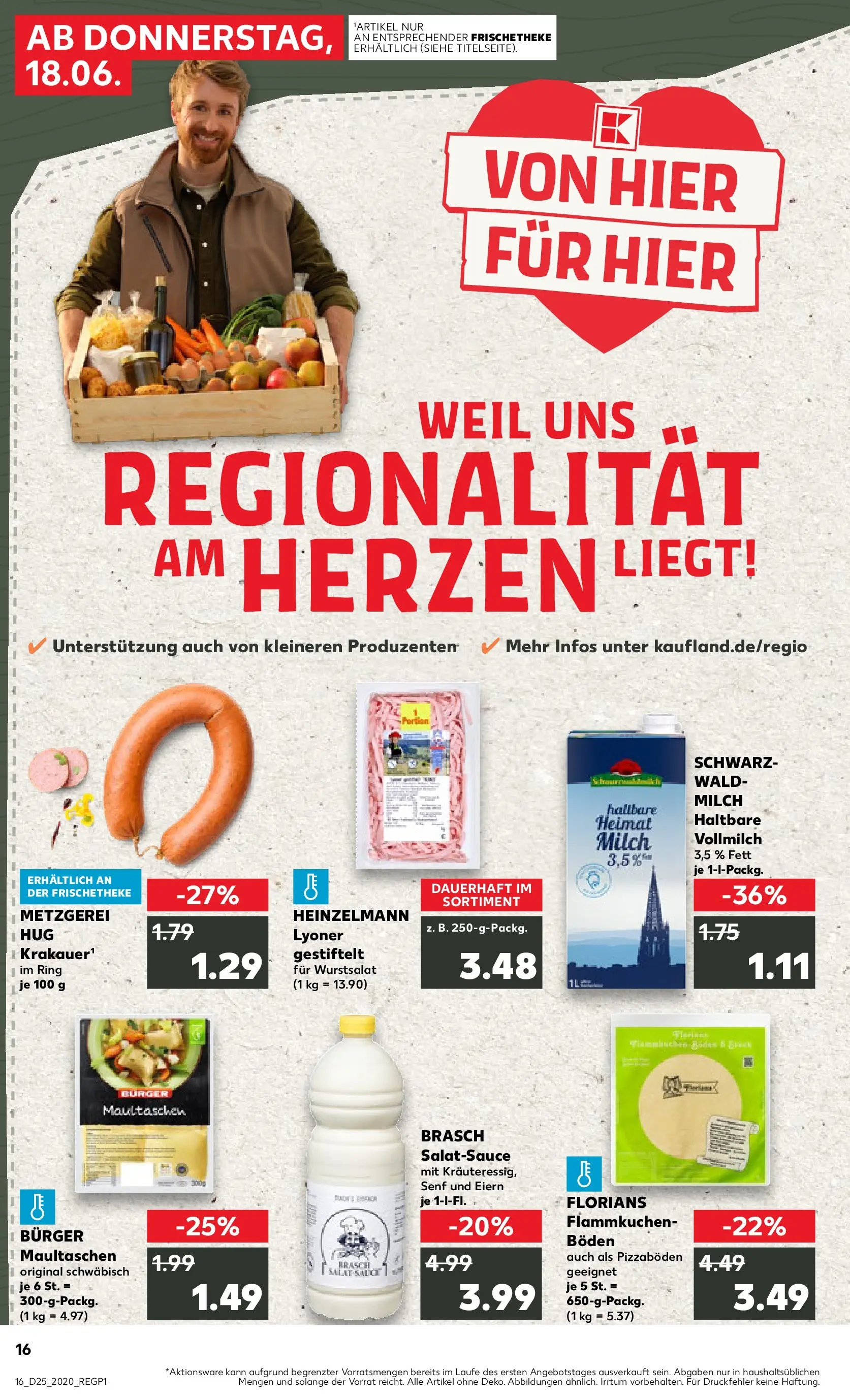 Prospekt Kaufland ab 14.06.2026 » Angebote Online zum Blättern | Seite: 25 | Produkte: Dressing, Burger, Pizza, Maultaschen