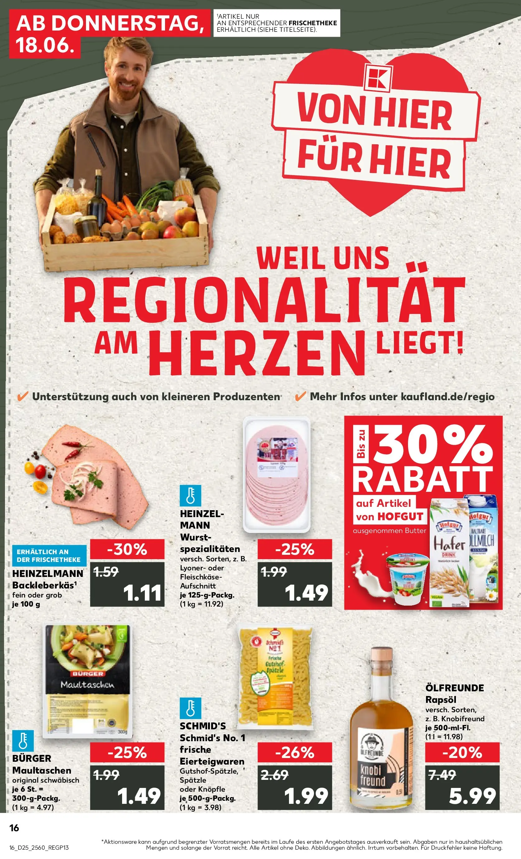 Prospekt Kaufland ab 14.06.2026 ยป Angebote und Werbung Online | Seite: 25 | Produkte: Rapsรถl, Wurst, Pasta, Maultaschen Prospekt Kaufland ab 14.06.2026 ยป Angebote Online zum Blรคttern | Seite: 25 | Produkte: Rapsรถl, Wurst, Pasta, Maultaschen