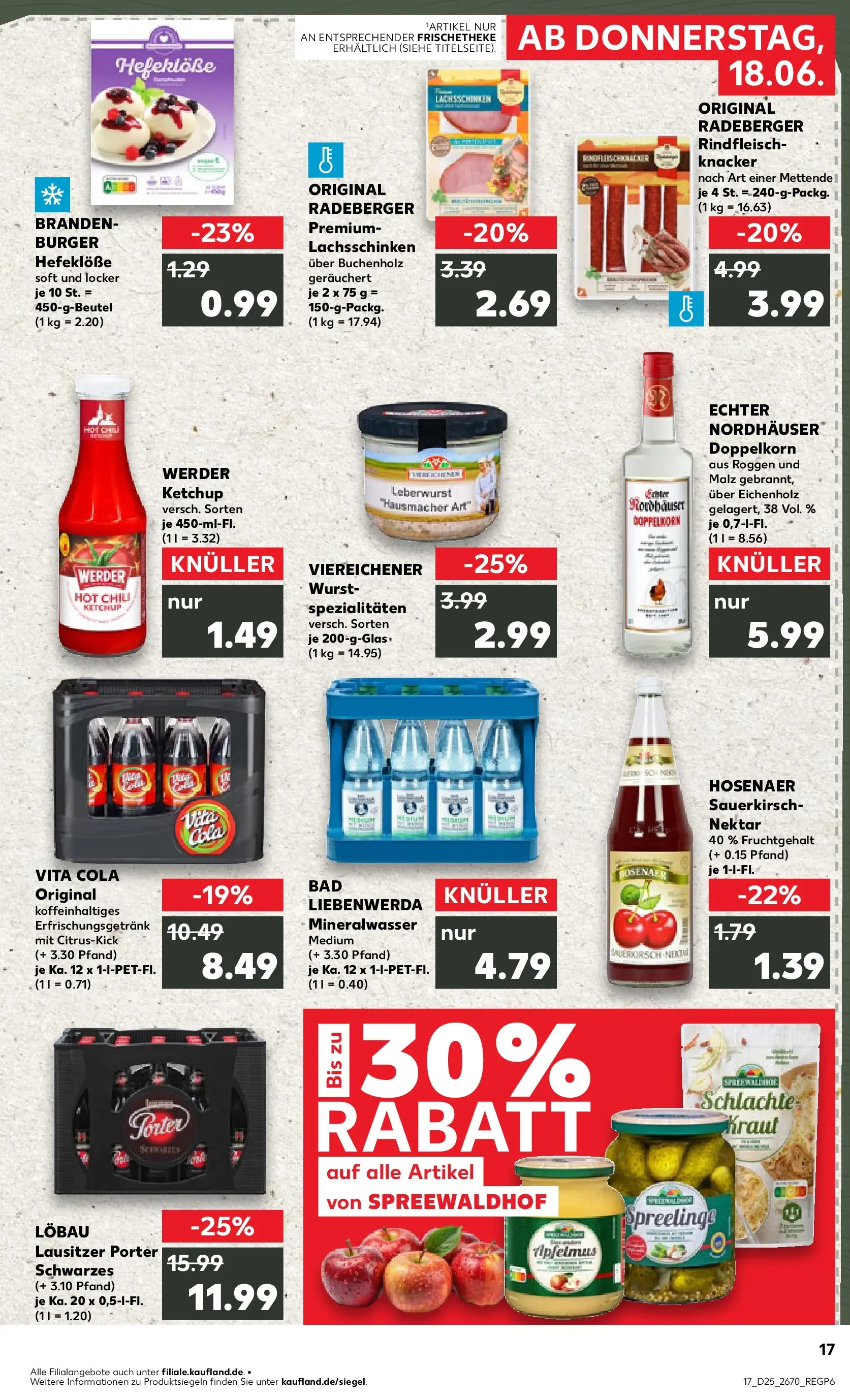 Prospekt Kaufland ab 14.06.2026 ยป Angebote und Werbung Online | Seite: 26 | Produkte: Mineralwasser, Wurst, Vita cola, Chili Prospekt Kaufland ab 14.06.2026 ยป Angebote Online zum Blรคttern | Seite: 26 | Produkte: Mineralwasser, Wurst, Vita cola, Chili