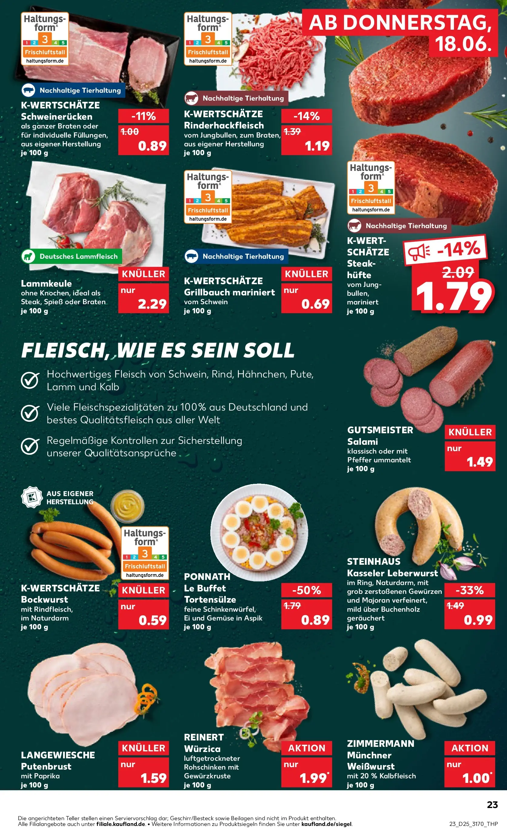 Prospekt Kaufland ab 14.06.2026 » Angebote Online zum Blättern | Seite: 32 | Produkte: Weißwurst, Pfeffer, Schweinerucken, Steak