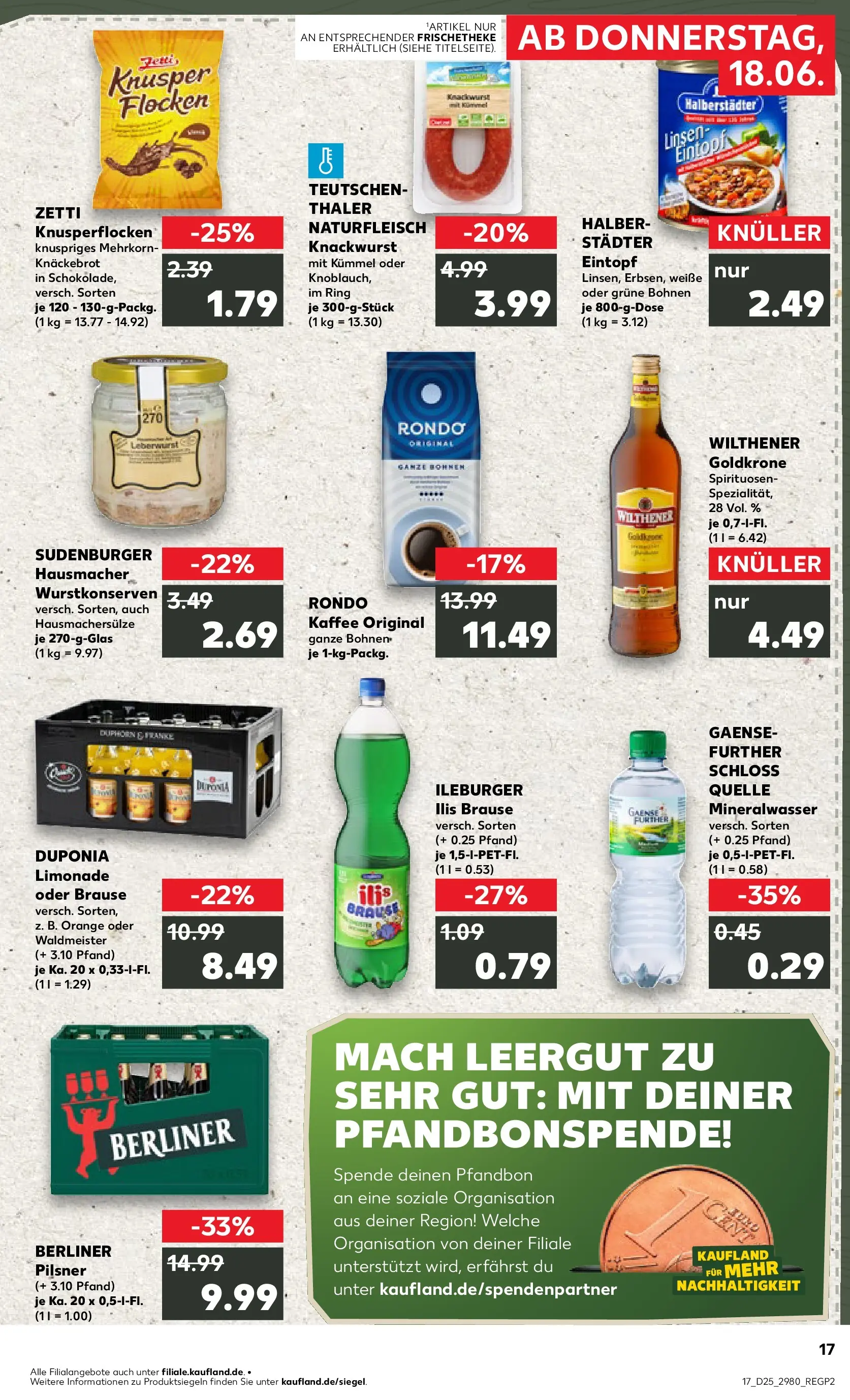 Prospekt Kaufland ab 14.06.2026 ยป Angebote und Werbung Online | Seite: 26 | Produkte: Wilthener, Mineralwasser, Flocken, Berliner pilsner Prospekt Kaufland ab 14.06.2026 ยป Angebote Online zum Blรคttern | Seite: 26 | Produkte: Wilthener, Mineralwasser, Flocken, Berliner pilsner
