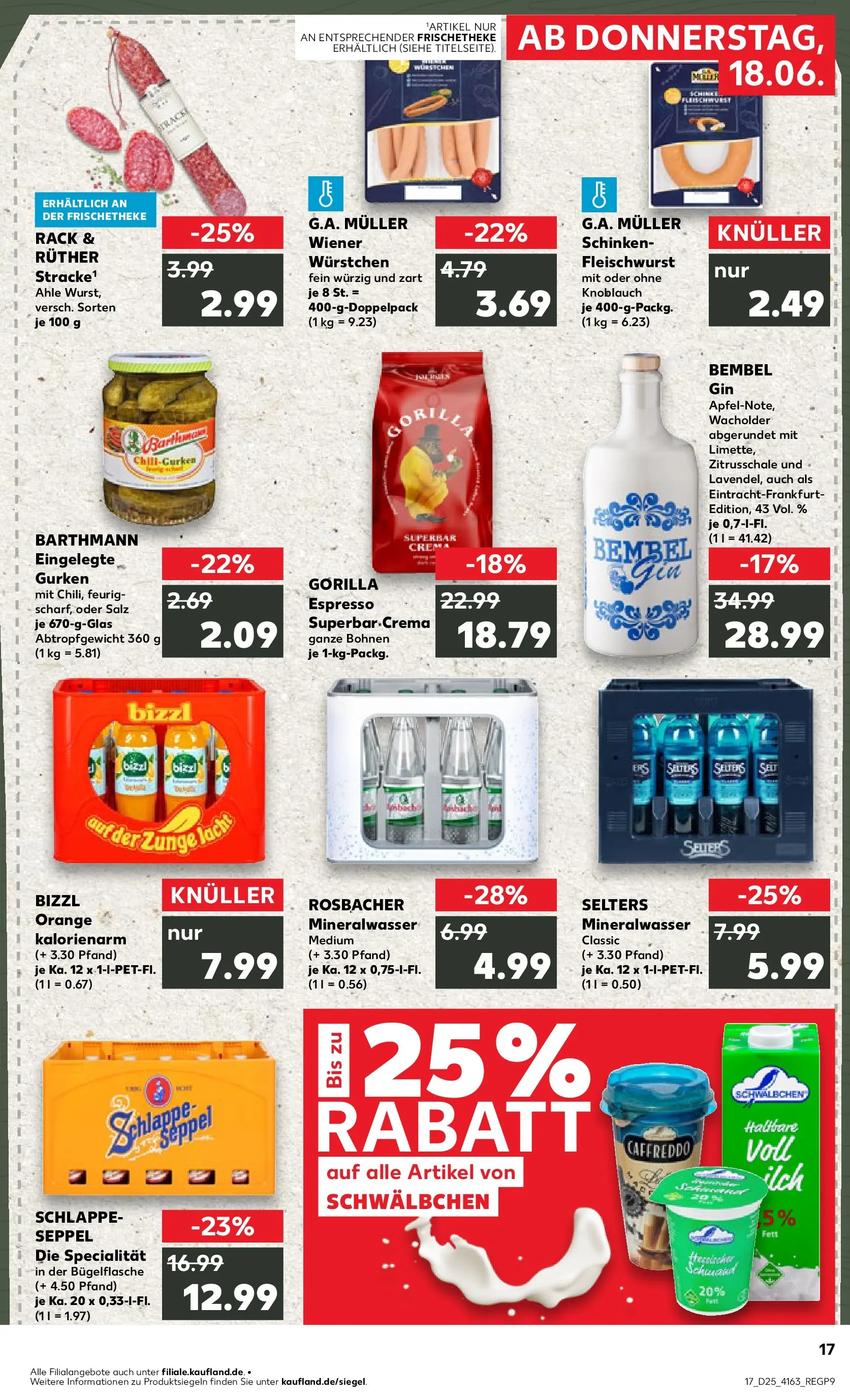 Prospekt Kaufland ab 14.06.2026 » Angebote Online zum Blättern | Seite: 26 | Produkte: Wiener wurstchen, Mineralwasser, Knoblauch, Gurken