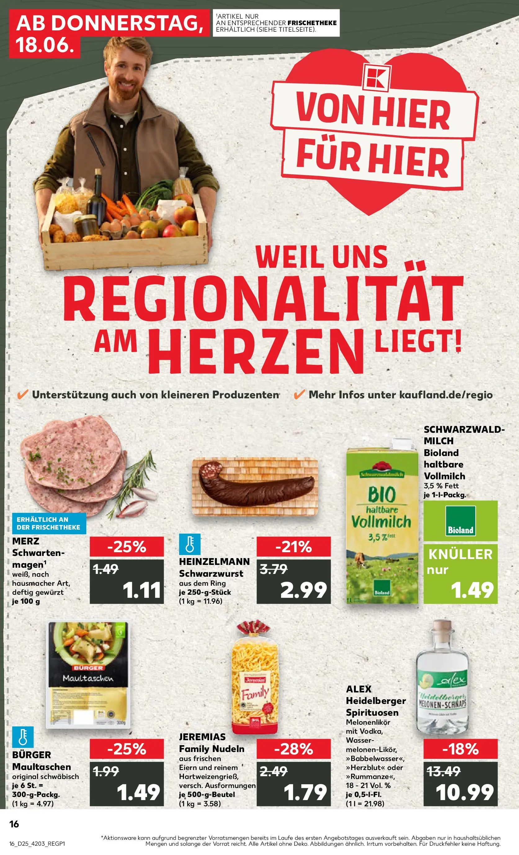 Prospekt Kaufland ab 14.06.2026 ยป Angebote und Werbung Online | Seite: 25 | Produkte: Milch, Burger, Wasser, Maultaschen Prospekt Kaufland ab 14.06.2026 ยป Angebote Online zum Blรคttern | Seite: 25 | Produkte: Milch, Burger, Wasser, Maultaschen
