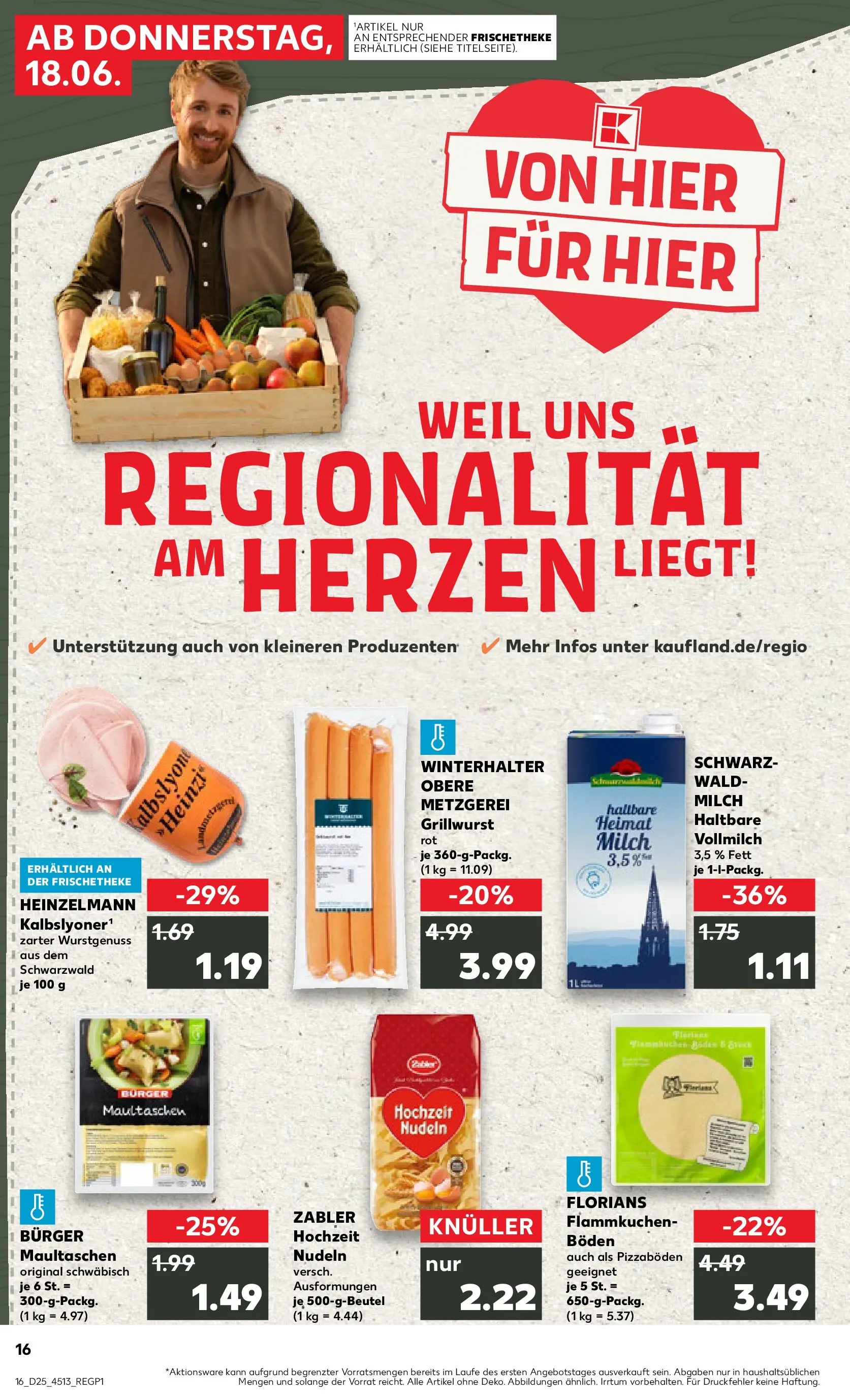 Prospekt Kaufland ab 14.06.2026 ยป Angebote und Werbung Online | Seite: 25 | Produkte: Burger, Pizza, Nudeln, Maultaschen Prospekt Kaufland ab 14.06.2026 ยป Angebote Online zum Blรคttern | Seite: 25 | Produkte: Burger, Pizza, Nudeln, Maultaschen