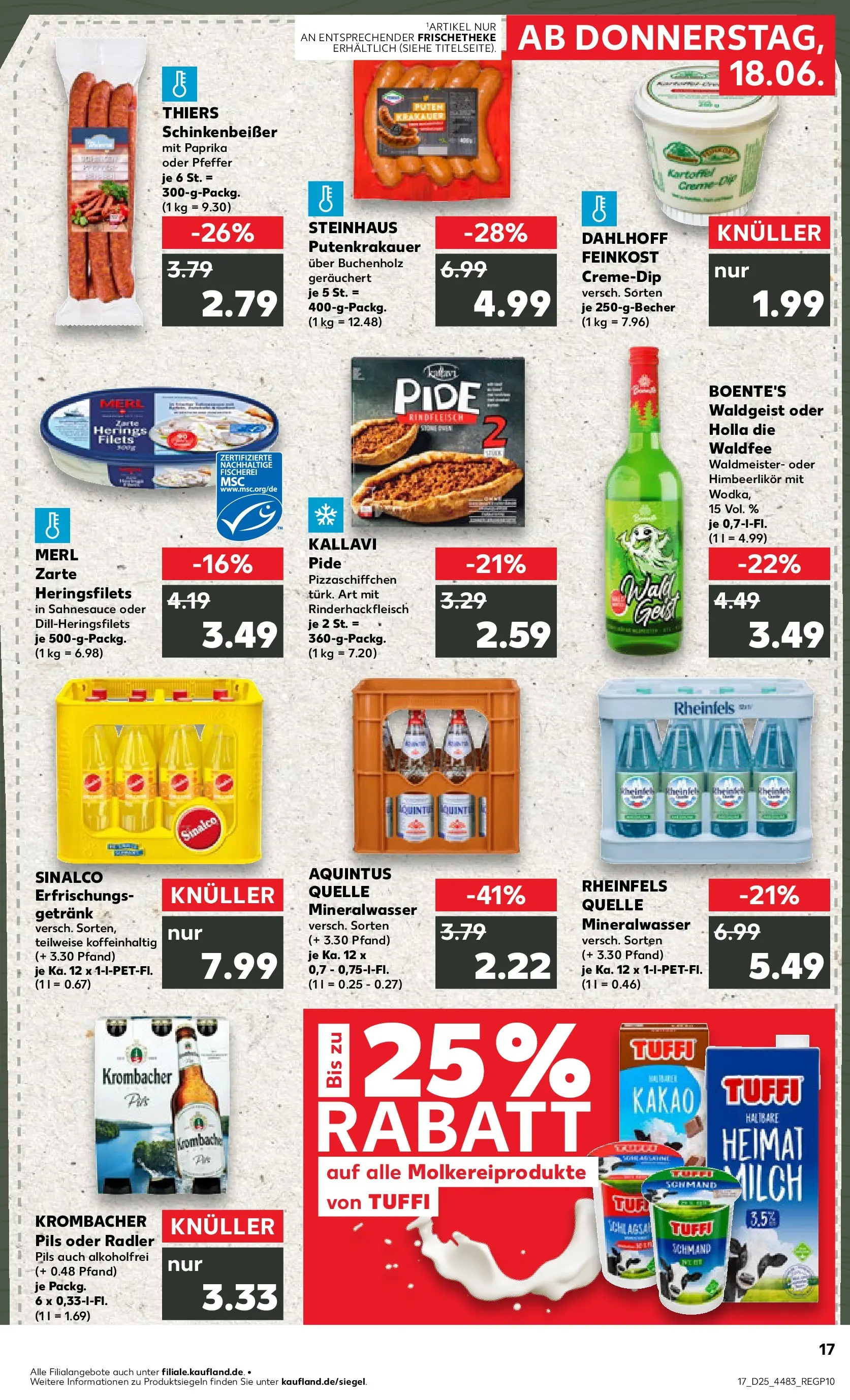 Prospekt Kaufland ab 14.06.2026 » Angebote Online zum Blättern | Seite: 26 | Produkte: Milch, Krombacher, Rindfleisch, Rheinfels quelle