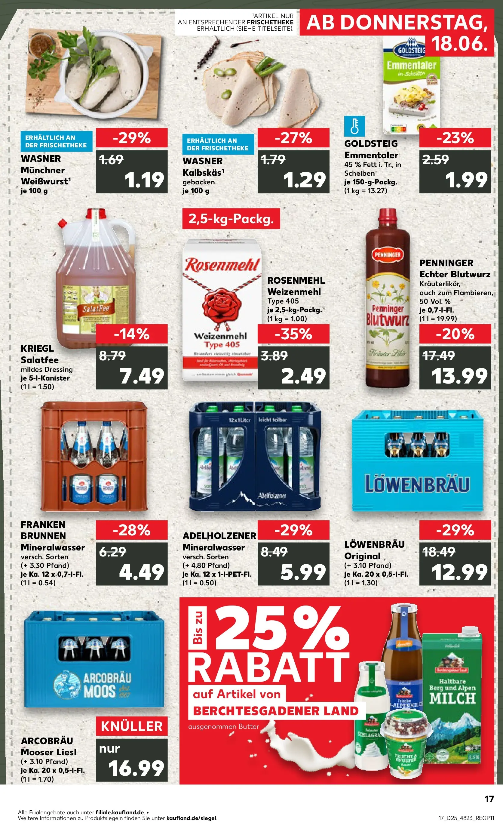 Prospekt Kaufland ab 14.06.2026 ยป Angebote und Werbung Online | Seite: 26 | Produkte: Adelholzener, Dressing, Weizenmehl, Mineralwasser Prospekt Kaufland ab 14.06.2026 ยป Angebote Online zum Blรคttern | Seite: 26 | Produkte: Adelholzener, Dressing, Weizenmehl, Mineralwasser