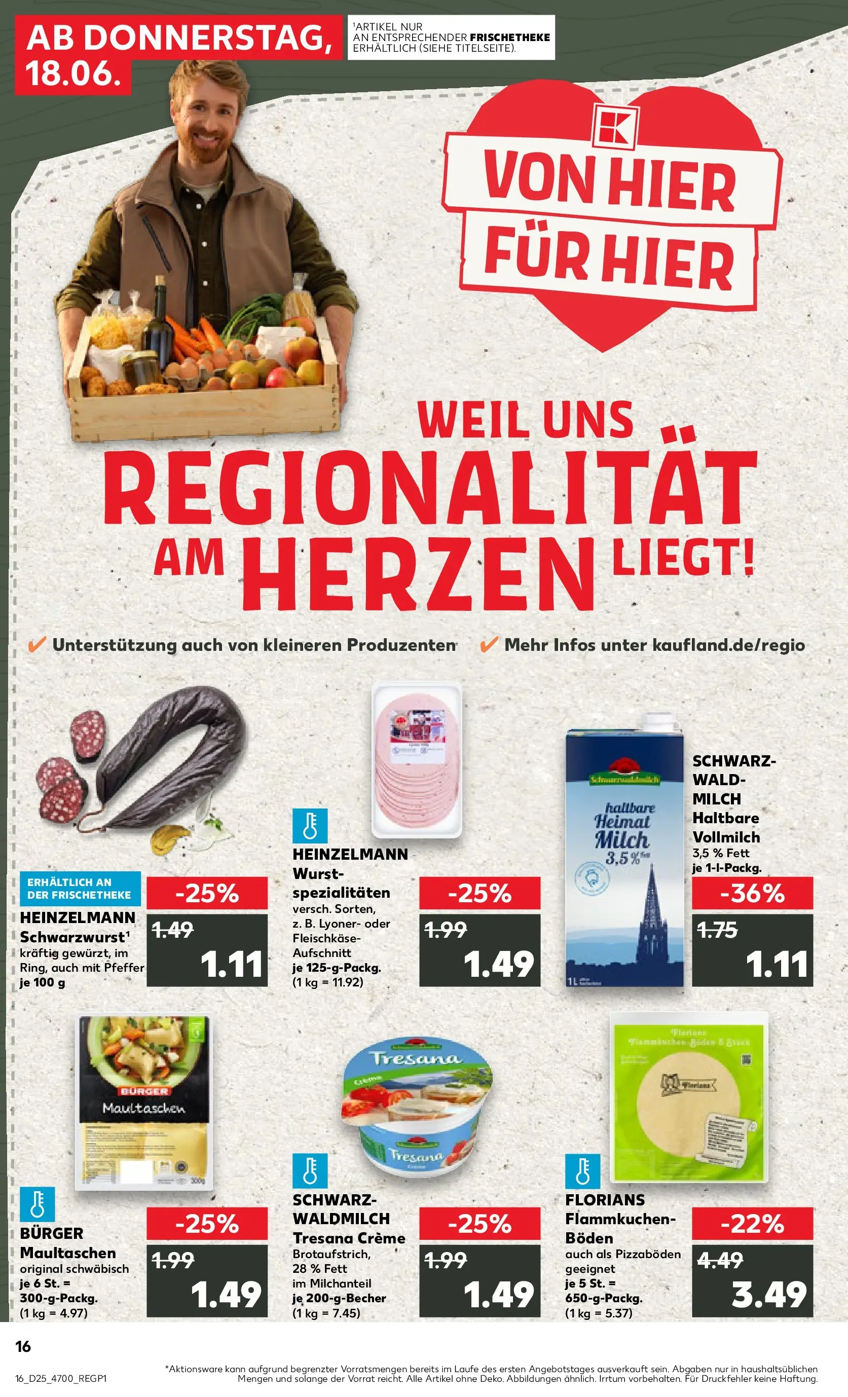 Prospekt Kaufland ab 14.06.2026 ยป Angebote und Werbung Online | Seite: 25 | Produkte: Haltbare milch, Burger, Pfeffer, Wurst Prospekt Kaufland ab 14.06.2026 ยป Angebote Online zum Blรคttern | Seite: 25 | Produkte: Haltbare milch, Burger, Pfeffer, Wurst