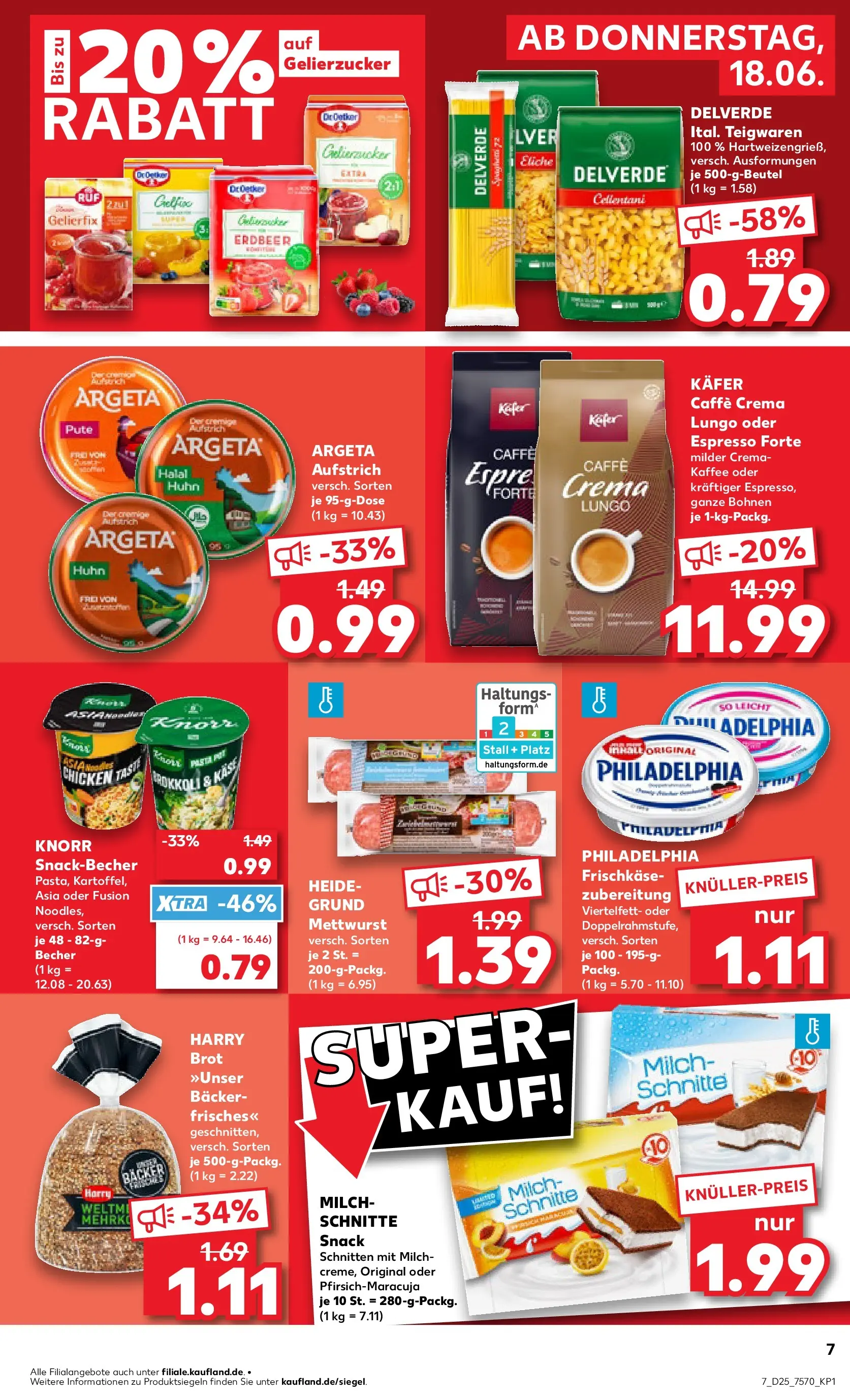 Prospekt Kaufland ab 14.06.2026 » Angebote Online zum Blättern | Seite: 16 | Produkte: Milch, Philadelphia, Brot, Frischkase