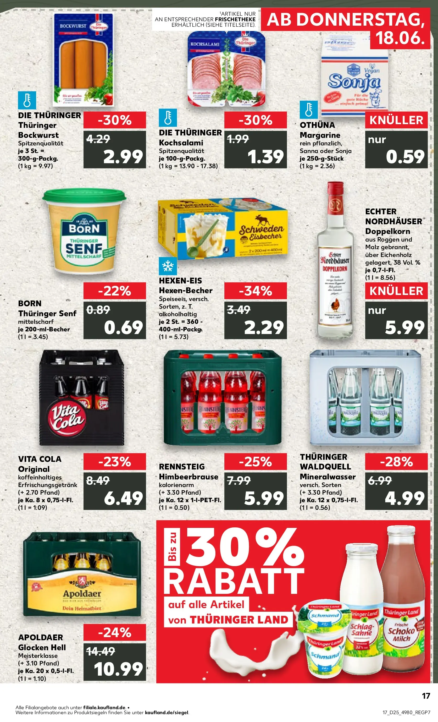 Prospekt Kaufland ab 14.06.2026 » Angebote Online zum Blättern | Seite: 26 | Produkte: Margarine, Cola, Mineralwasser, Sahne