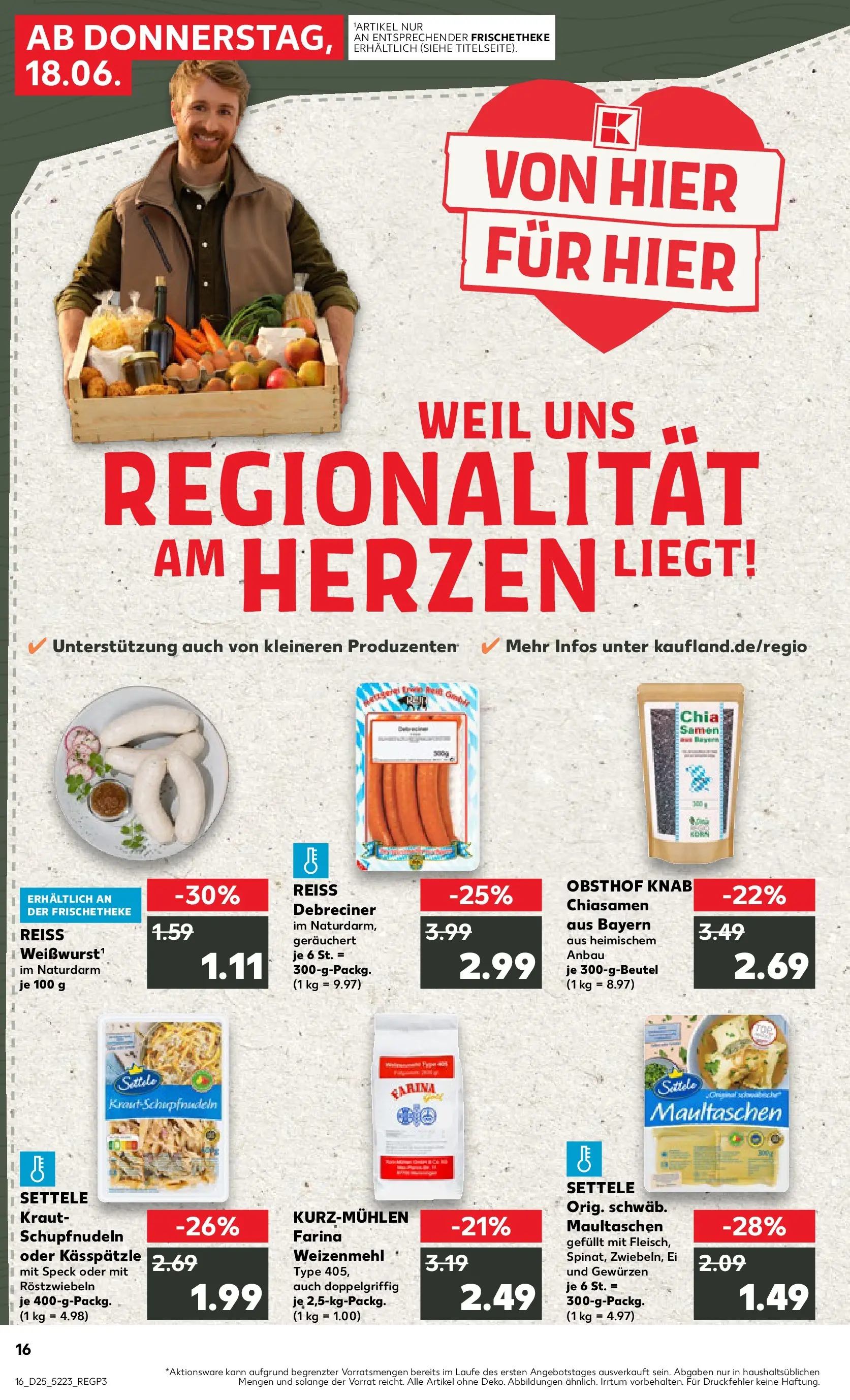 Prospekt Kaufland ab 14.06.2026 » Angebote Online zum Blättern | Seite: 21 | Produkte: Weizenmehl, Kraut, Pasta, Maultaschen
