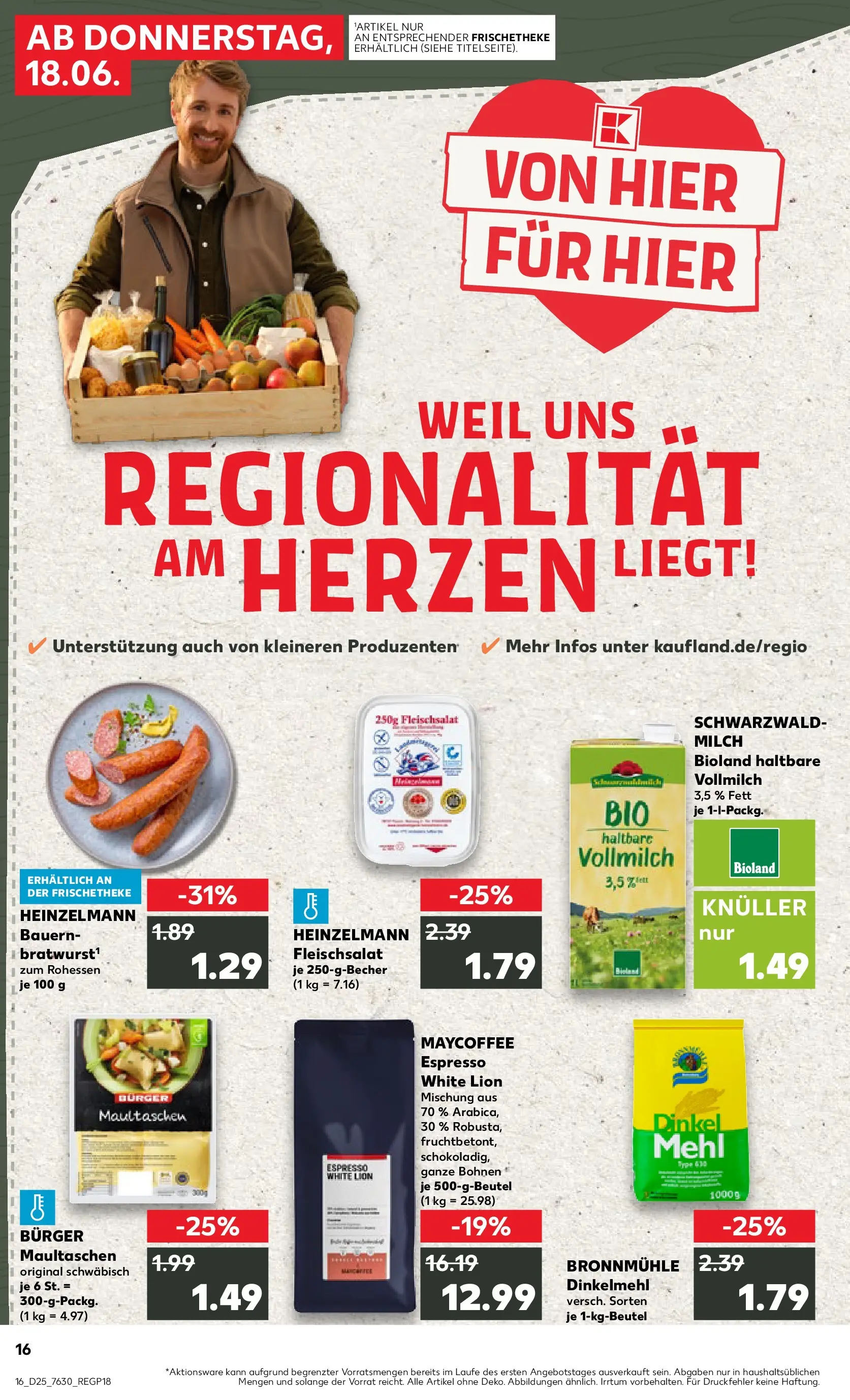 Prospekt Kaufland ab 14.06.2026 ยป Angebote und Werbung Online | Seite: 25 | Produkte: Mehl, Milch, Bratwurst, Burger Prospekt Kaufland ab 14.06.2026 ยป Angebote Online zum Blรคttern | Seite: 25 | Produkte: Mehl, Milch, Bratwurst, Burger