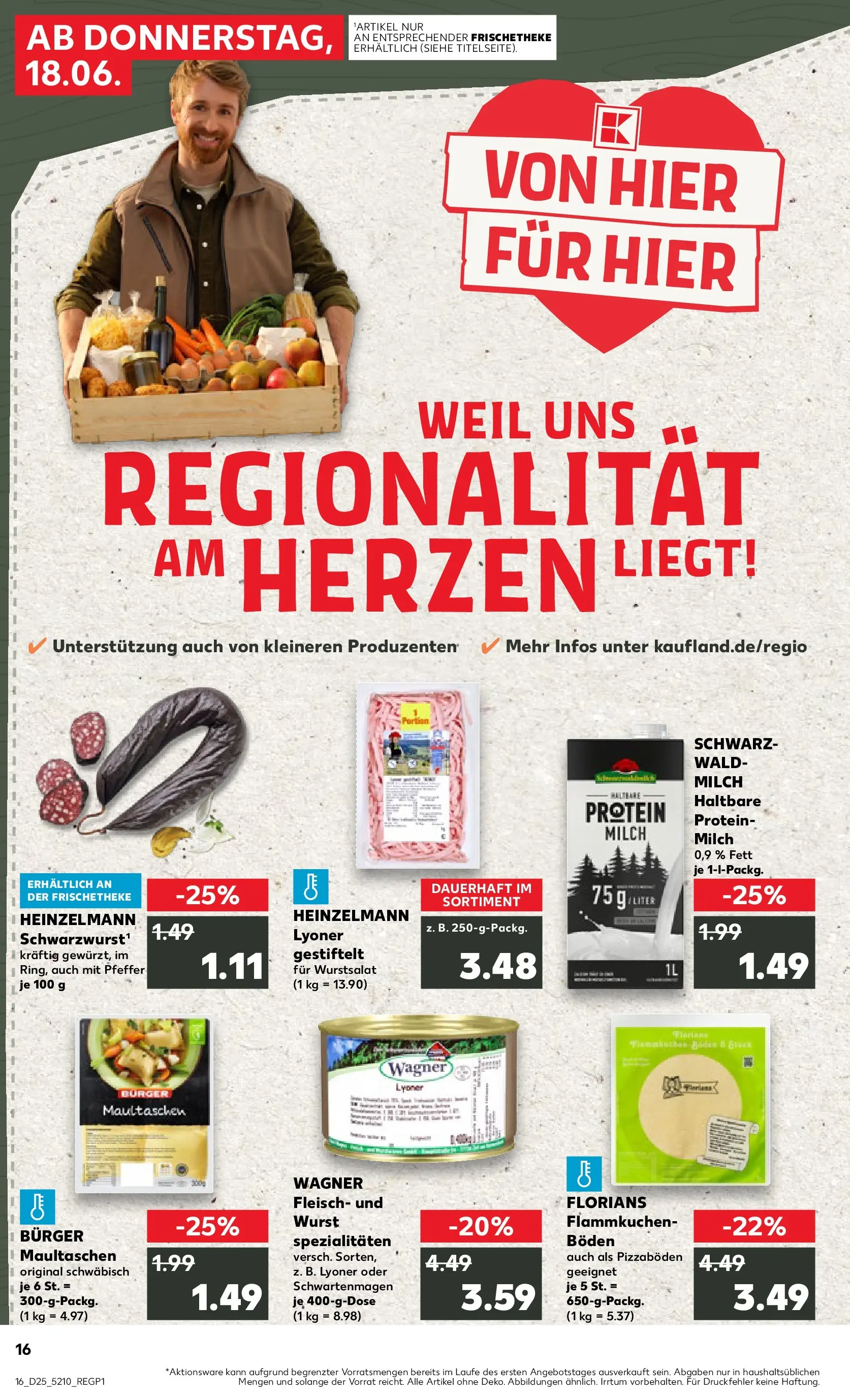 Prospekt Kaufland ab 14.06.2026 ยป Angebote und Werbung Online | Seite: 25 | Produkte: Haltbare milch, Burger, Wurst, Maultaschen Prospekt Kaufland ab 14.06.2026 ยป Angebote Online zum Blรคttern | Seite: 25 | Produkte: Haltbare milch, Burger, Wurst, Maultaschen