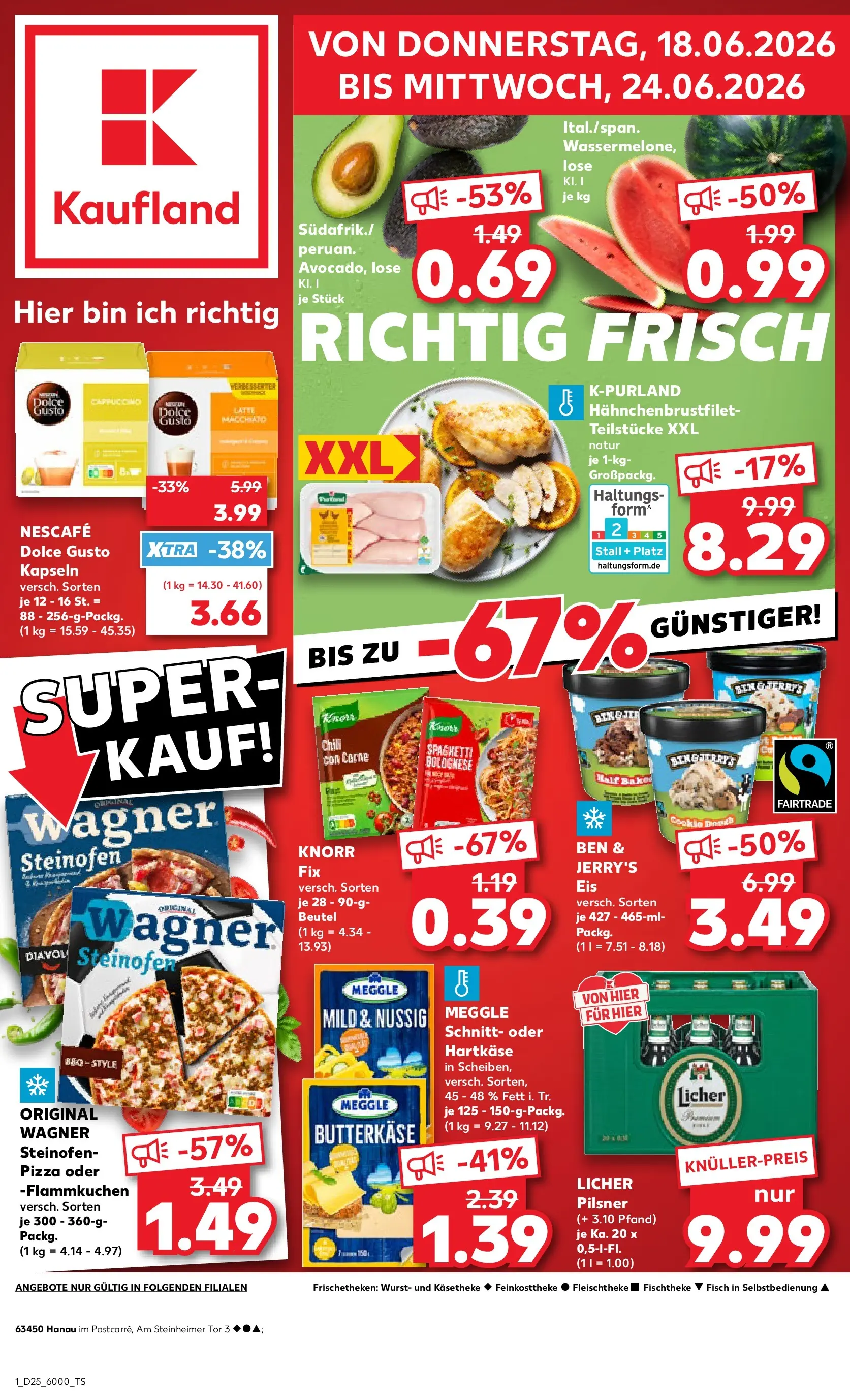 Prospekt Kaufland ab 14.06.2026 » Angebote Online zum Blättern | Seite: 10 | Produkte: Nescafe, Wurst, Pizza, Eis